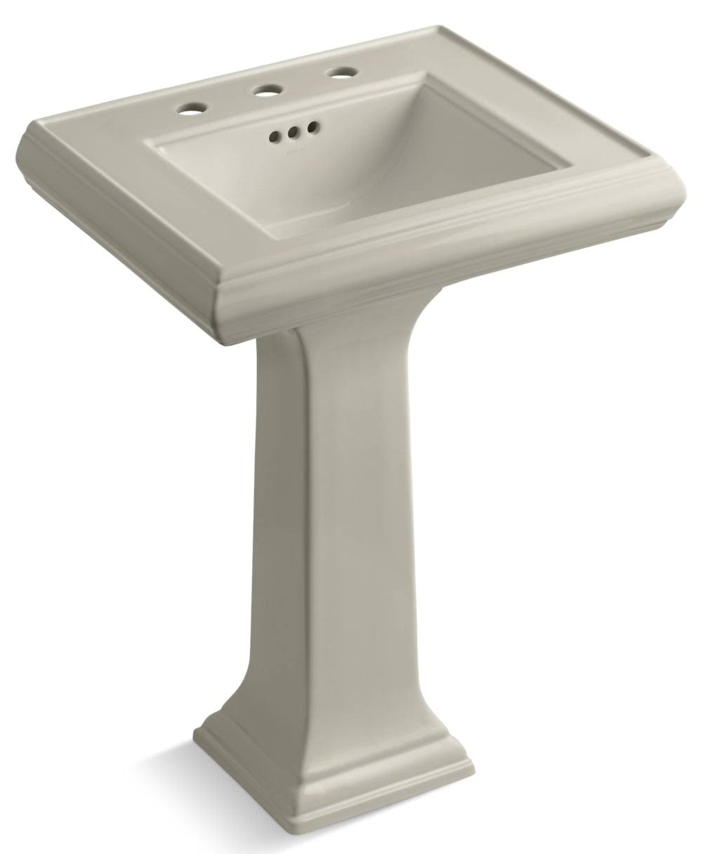 Kohler K-2238-8-G9 Memoirs 24x22 Pedestal Bathroom Sink - Sandbar
