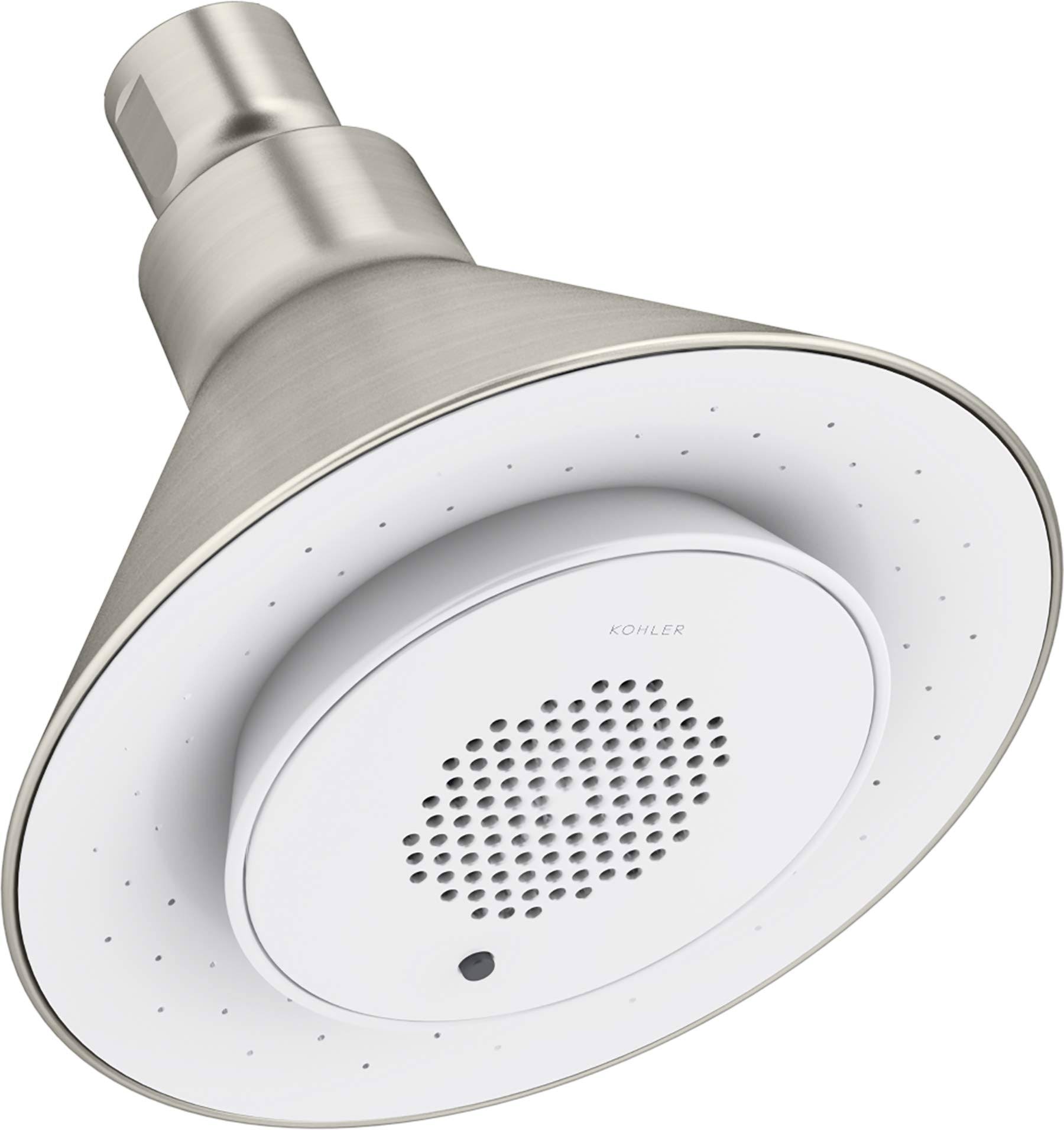 KOHLER K-9245-BN Moxie 2.5 GPM Single-Function Showerhead with Wireless Speaker - Vibrant Brushed Nickel