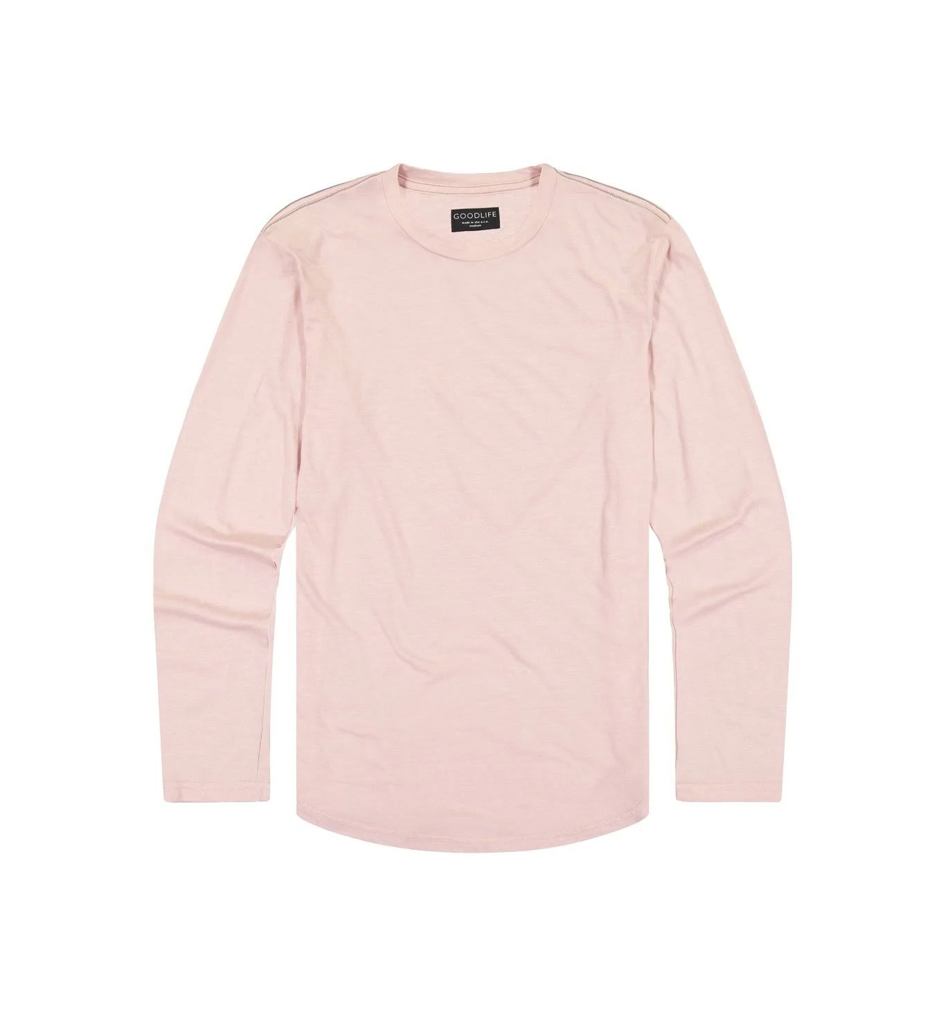 Goodlife Men&s Tri-Blend L/S Scallop Crewneck T-Shirt | Pale Mauve