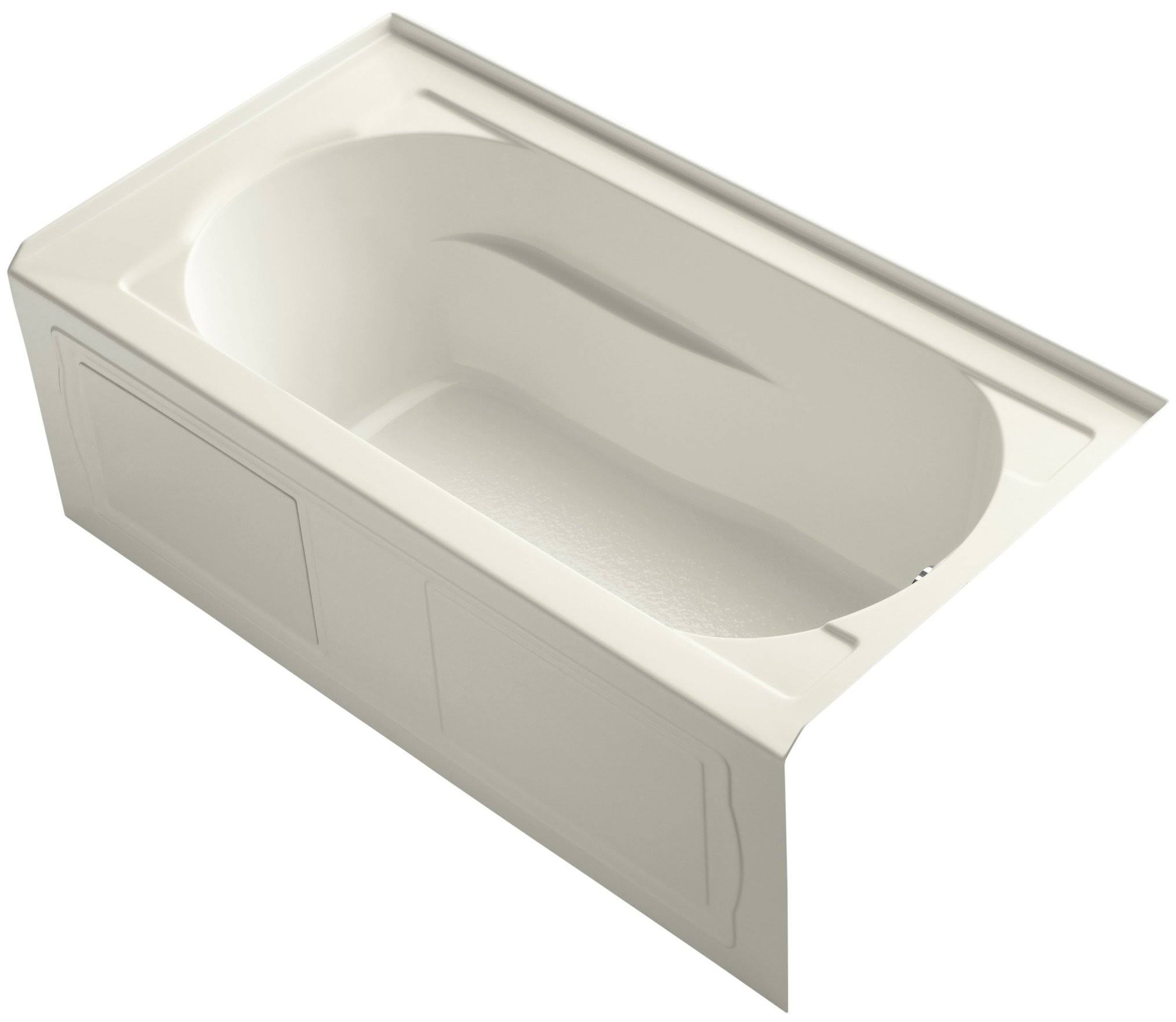 Kohler K-1184-RA-96 Devonshire 60x22 x 32x22 Alcove Bath with Integral Apron Biscuit Finish