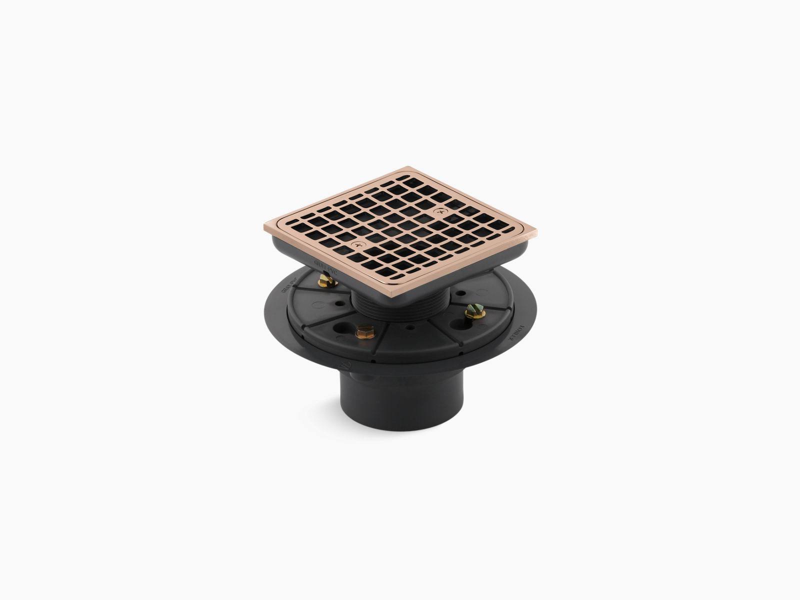 Kohler K-9136 Square Design Tile-In Shower Drain - Vibrant Rose Gold
