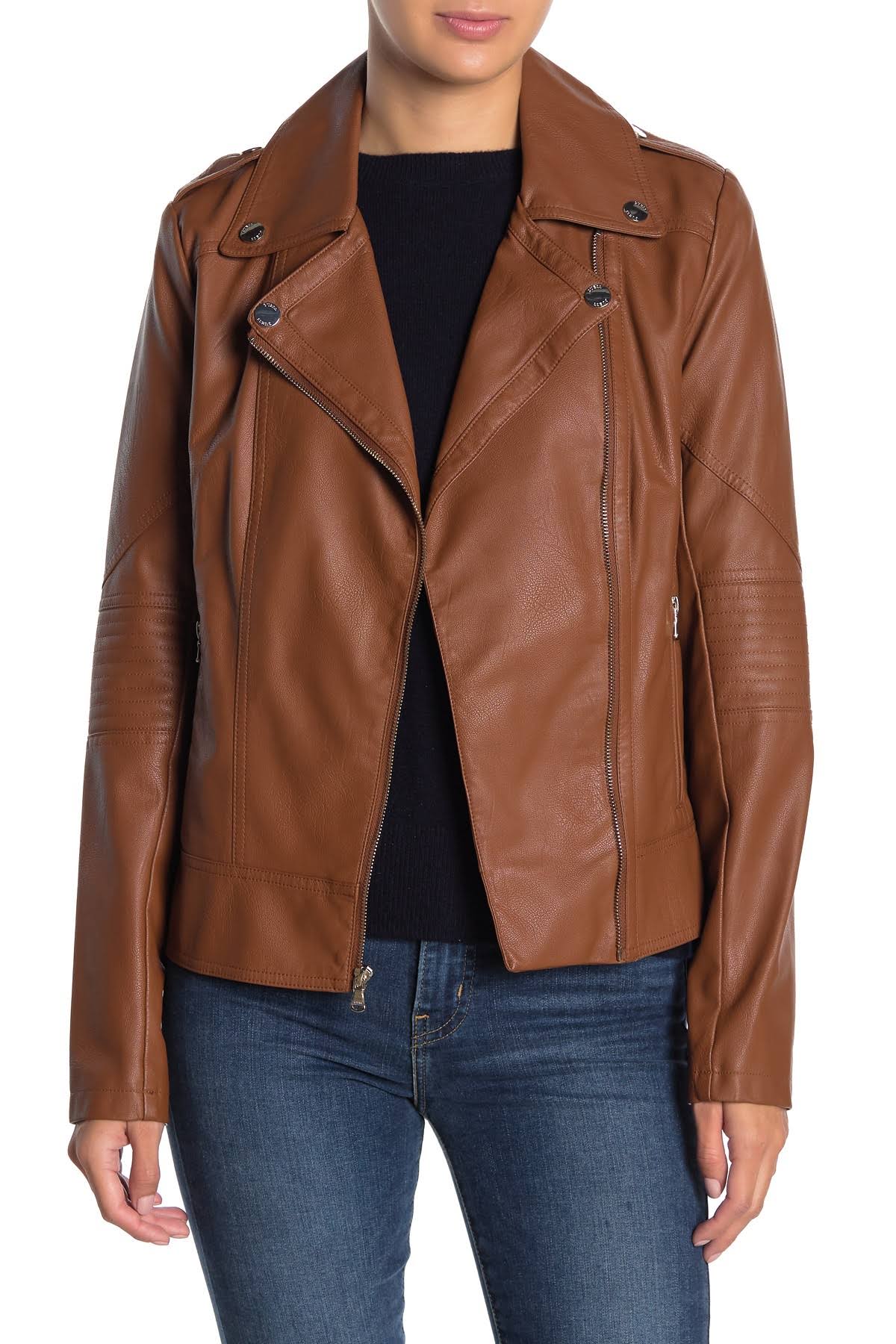 Guess Womens Faux Leather Jacket