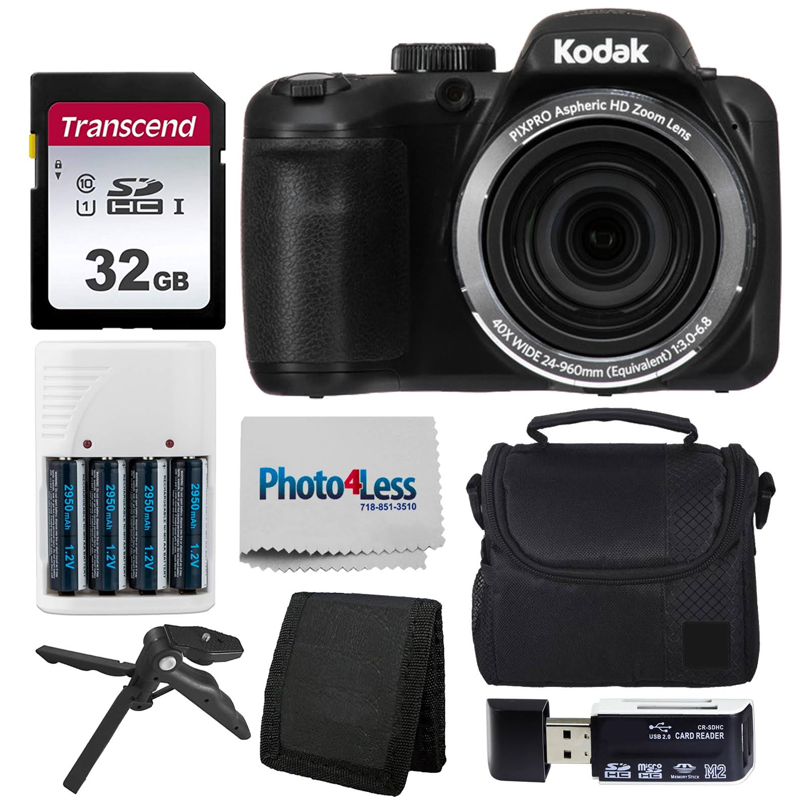 Kodak Pixpro Az401 Astro Zoom 16mp Digital Camera (Black) + 32GB SD Card u0026 More!
