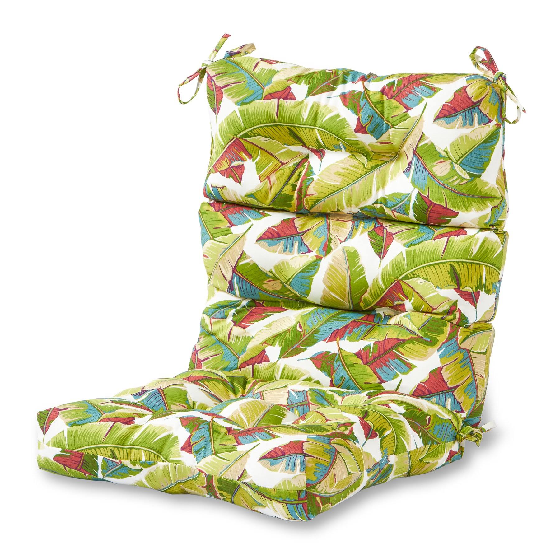 Greendale Home Fashions AZ4809-PALM-MULTI Tropical Multi 44&& x 22&& Outdoor Seat/Back Chair Cushion