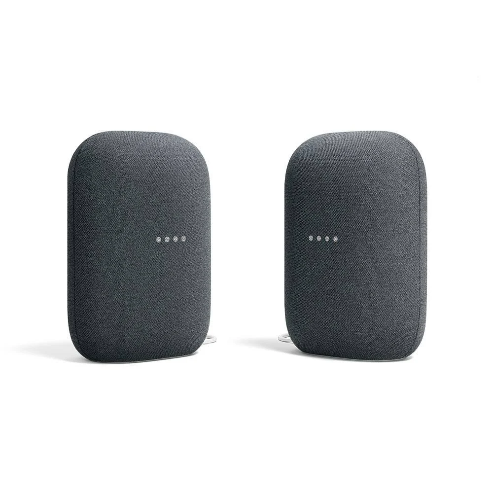 Google Nest Audio - Smart Speaker with Assistant in Charcoal (2-Pack), Grey