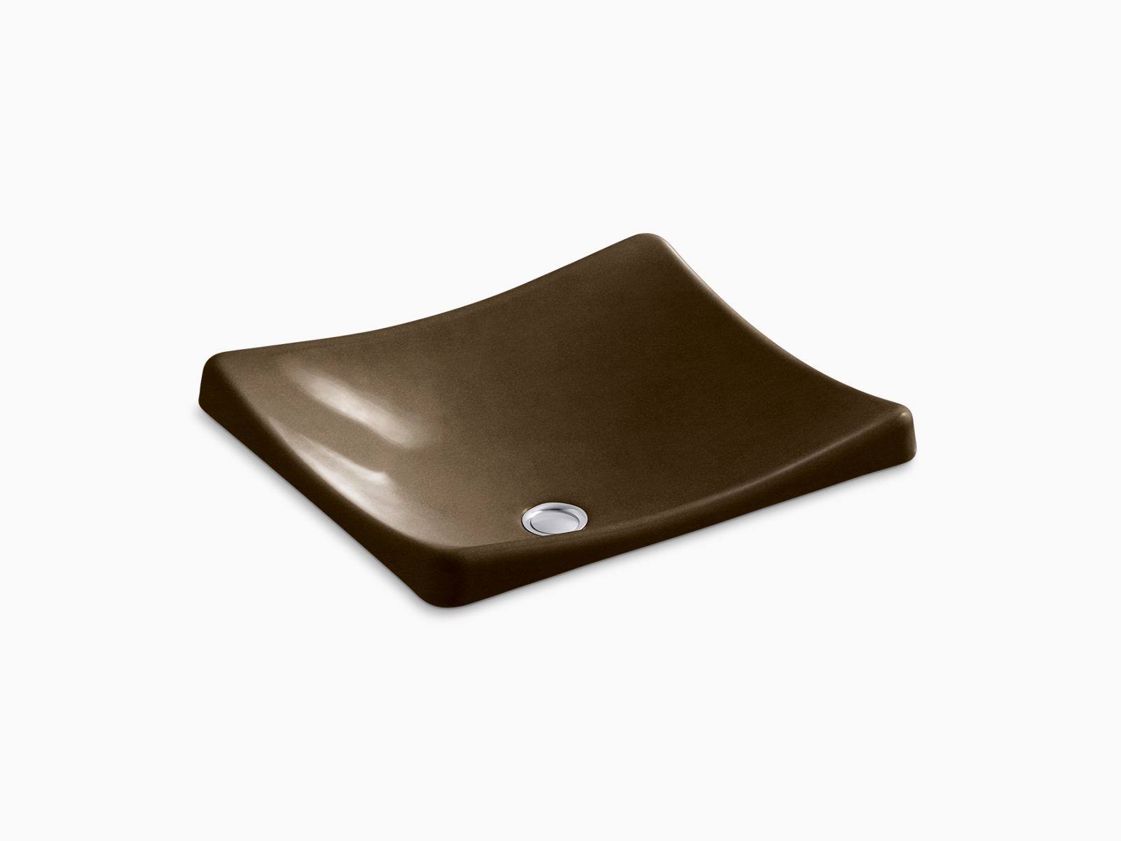 KOHLER K-2833-KA DemiLav Wading Pool Bathroom Sink, Black &n Tan