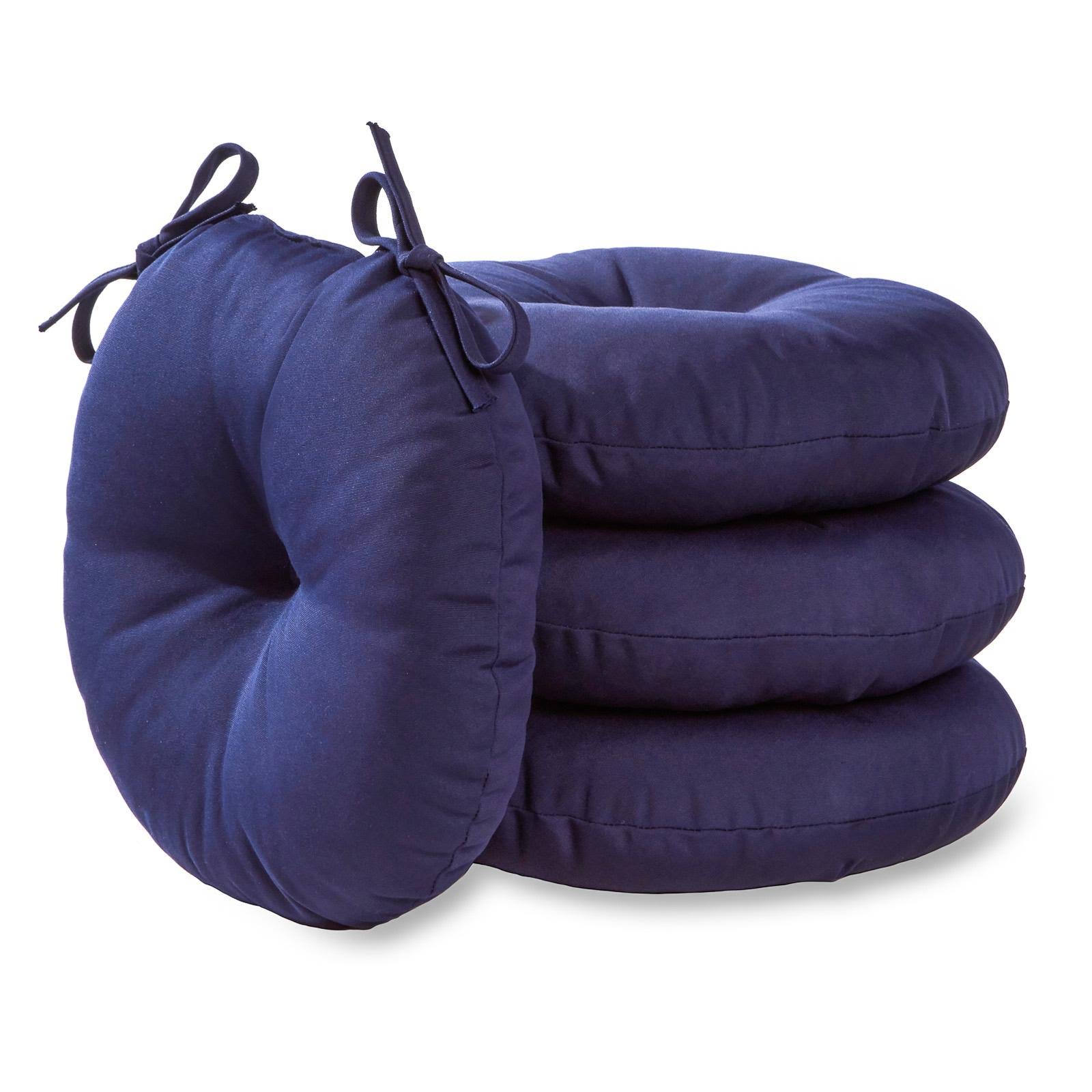 Greendale Home Fashions 15 in. Round Outdoor Bistro Chair Cushion Set of 4, Navy