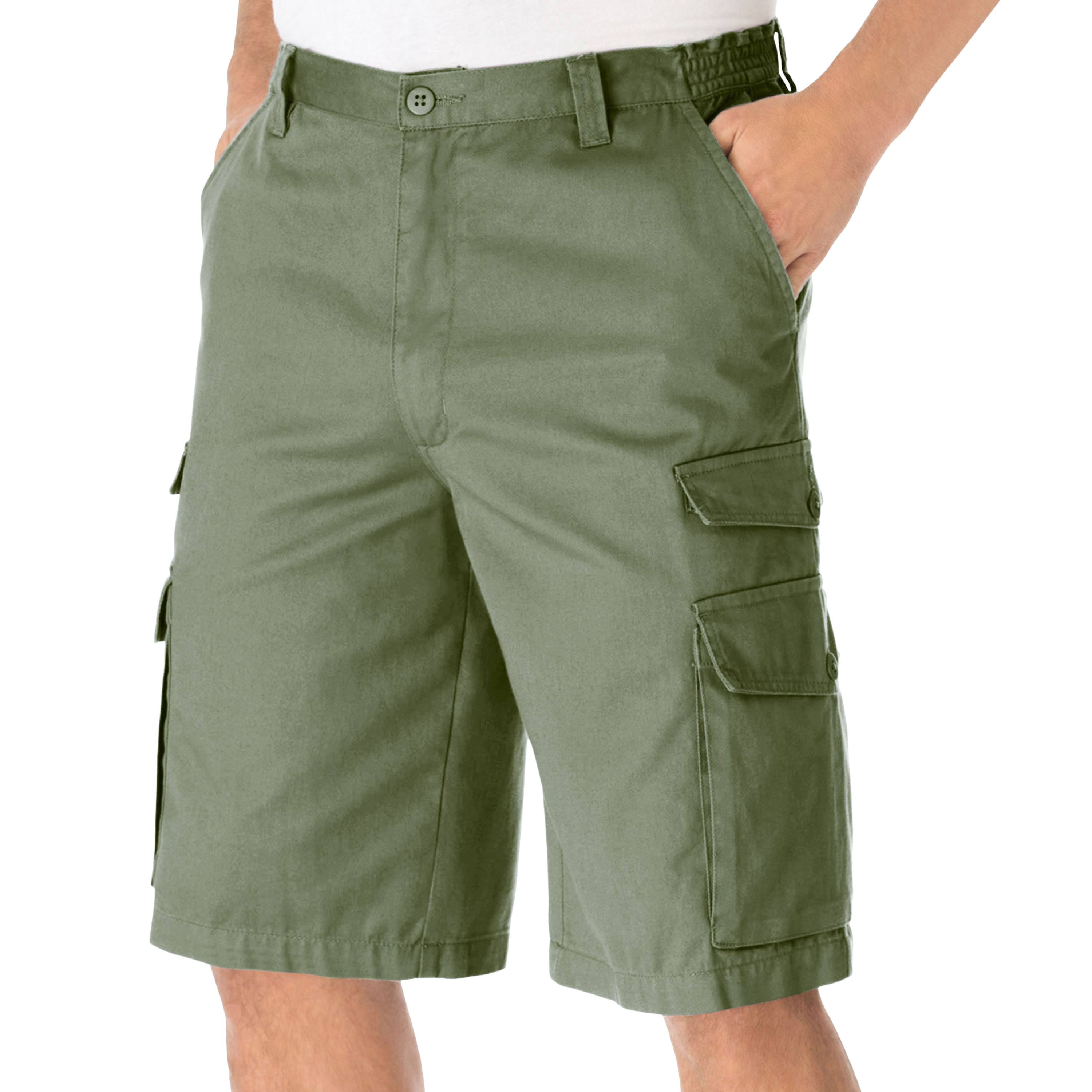 Men&s Big u0026 Tall 12x22 Cargo Shorts by KingSize in Safari Green (Size 62)