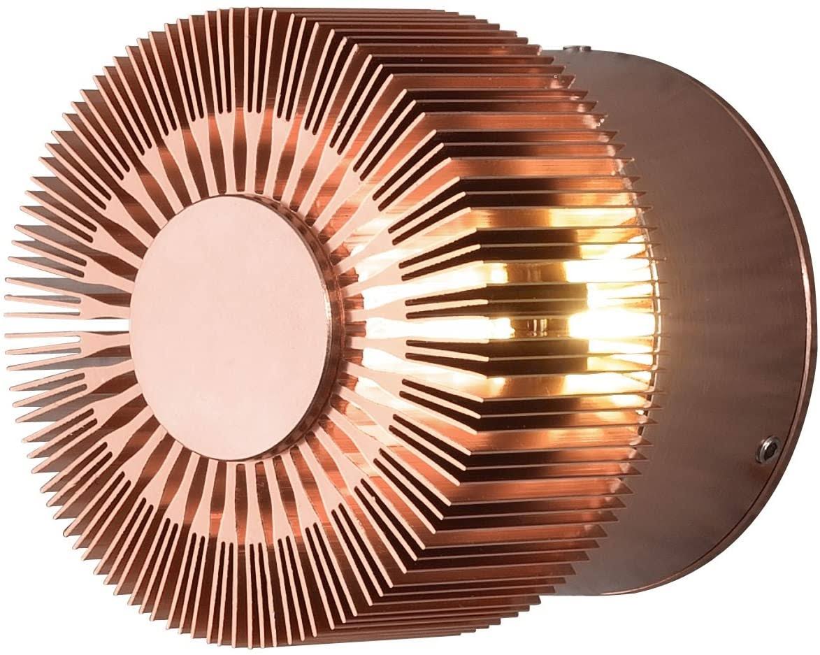 Konstsmide Outdoor Wall Lights/Monza Round Fan Style Up Down Modern Wall Lantern/LED High Power 1 x 3 Watt LED Wall Lamp/Clear G