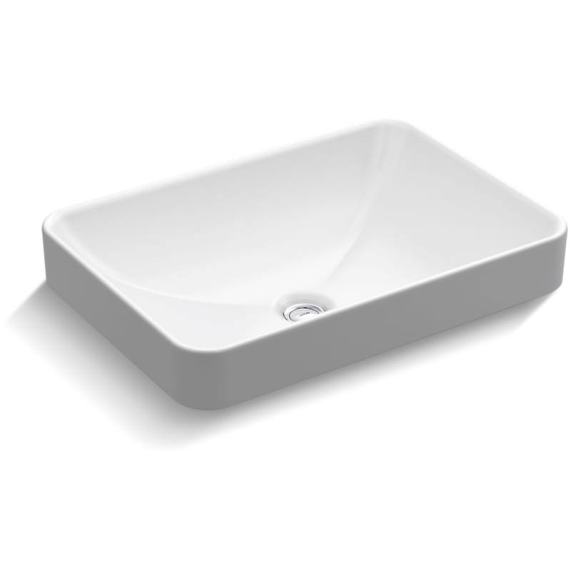 Kohler K-5373 22-5/8x22 Vox Rectangle Vessel Sink with Overflow White