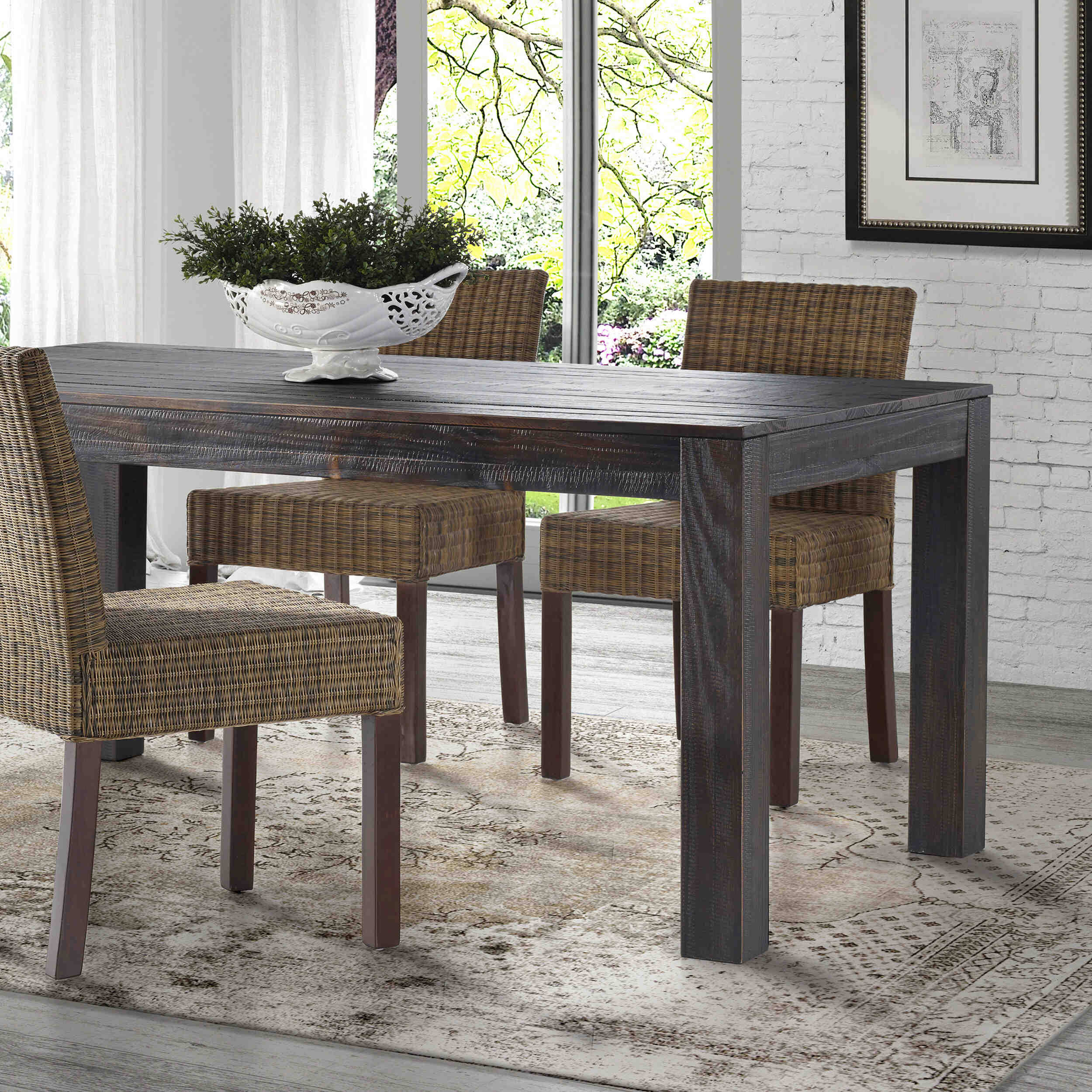 Grain Wood Furniture - Montauk Dining Table - Solid Wood (Barnwood)