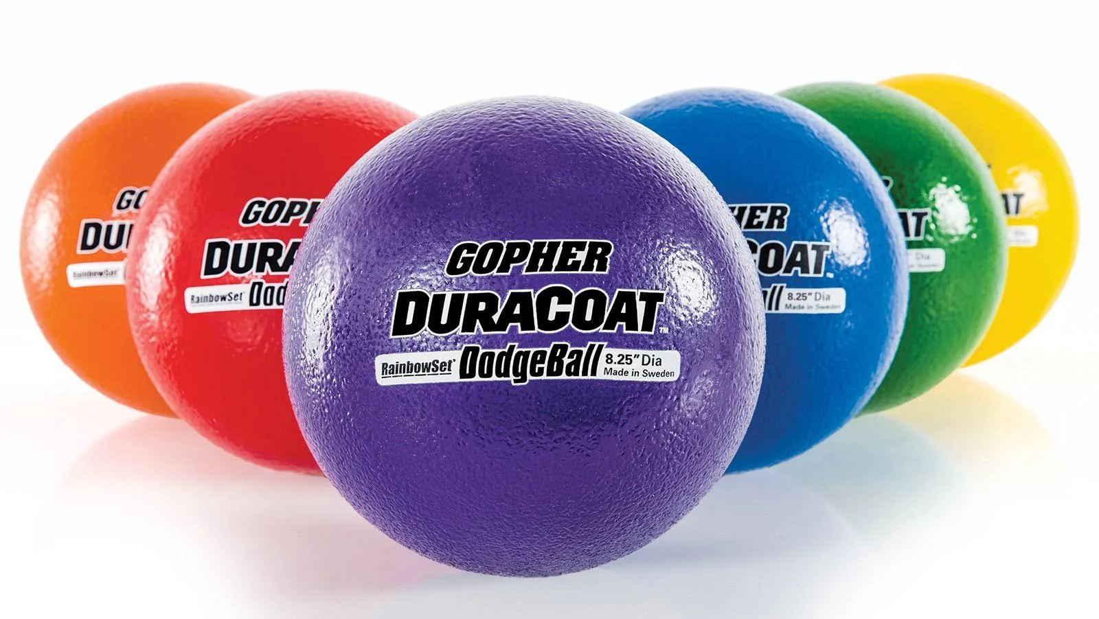 Gopher Duracoat Foam Dodgeballs - Rainbow 8.25x22 Diameter