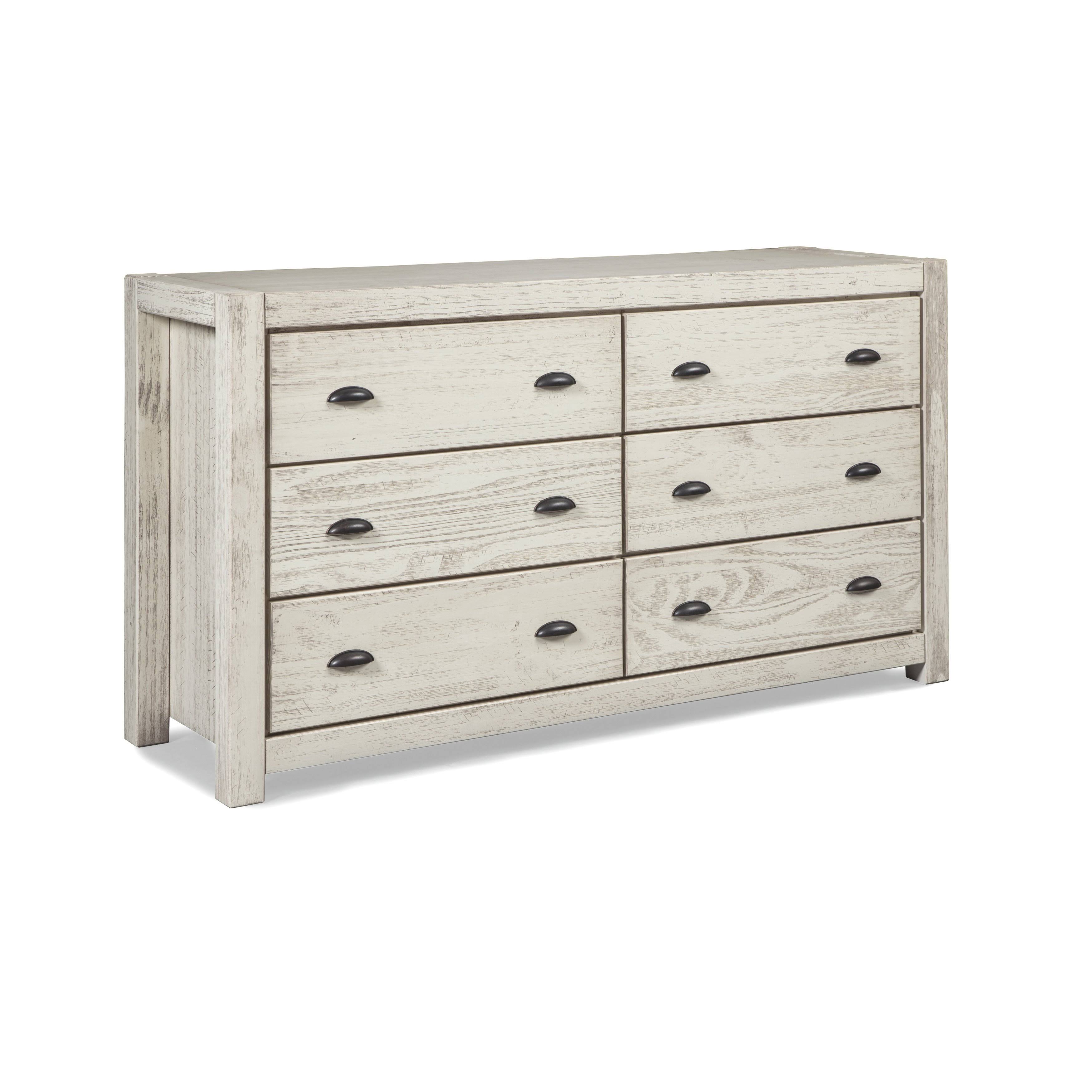 Grain Wood Furniture Montauk 6-Drawer Double Dresser, Rustic Off-White