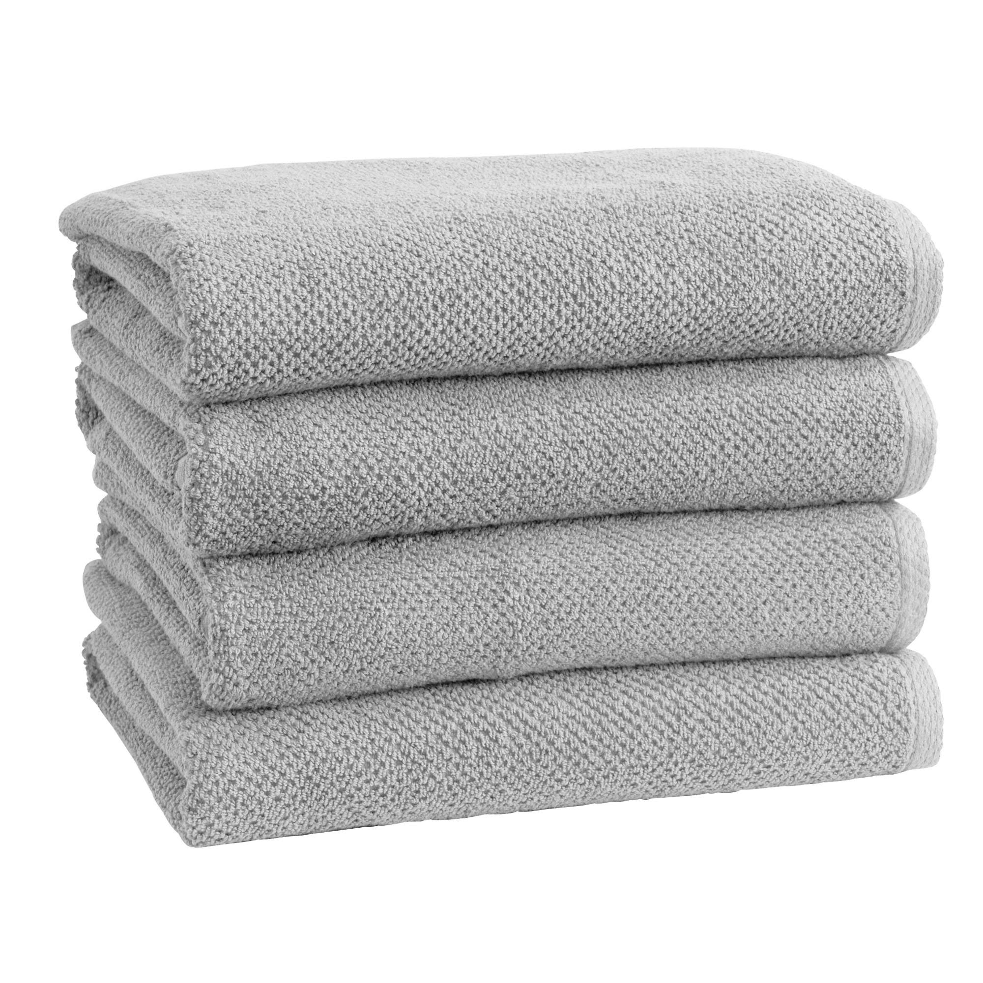 Acacia Collection 100% Cotton Ultra Absorbent Popcorn Bath Towels - Bath Towel (4-Pack) - Light Grey