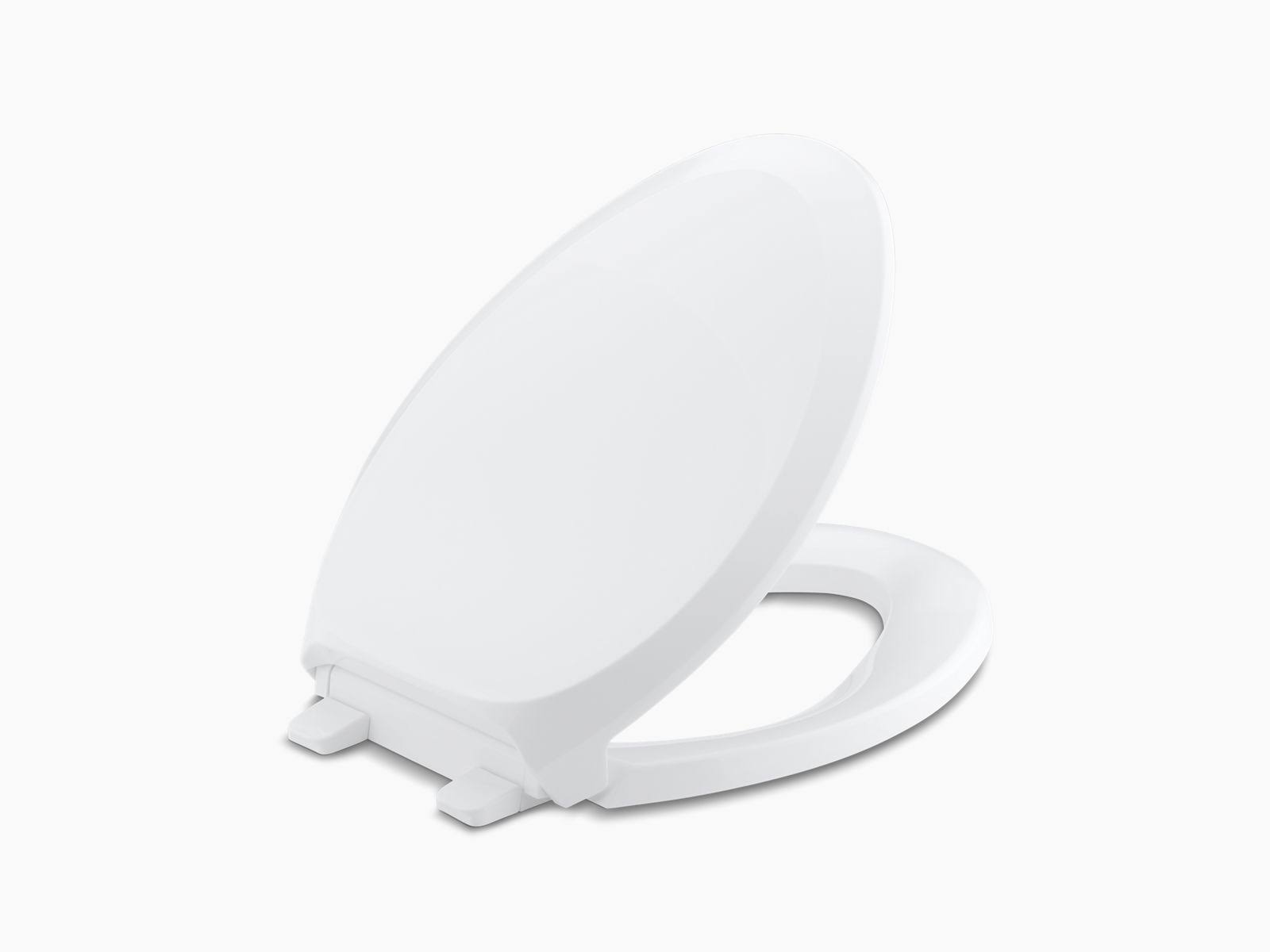 KOHLER K-4713-0 French Curve Quiet-Close with Grip-Tight Elongated Toilet Seat - White