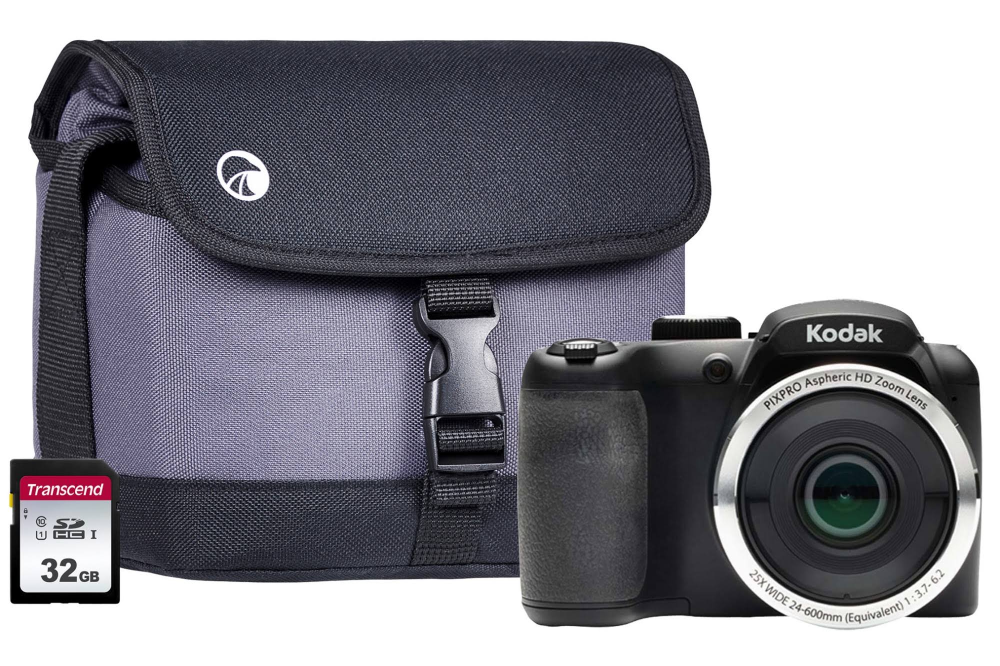 Kodak Pixpro AZ252 Astro 16MP 25x Zoom Bridge Camera 32GB SD Card u0026 Case - Black