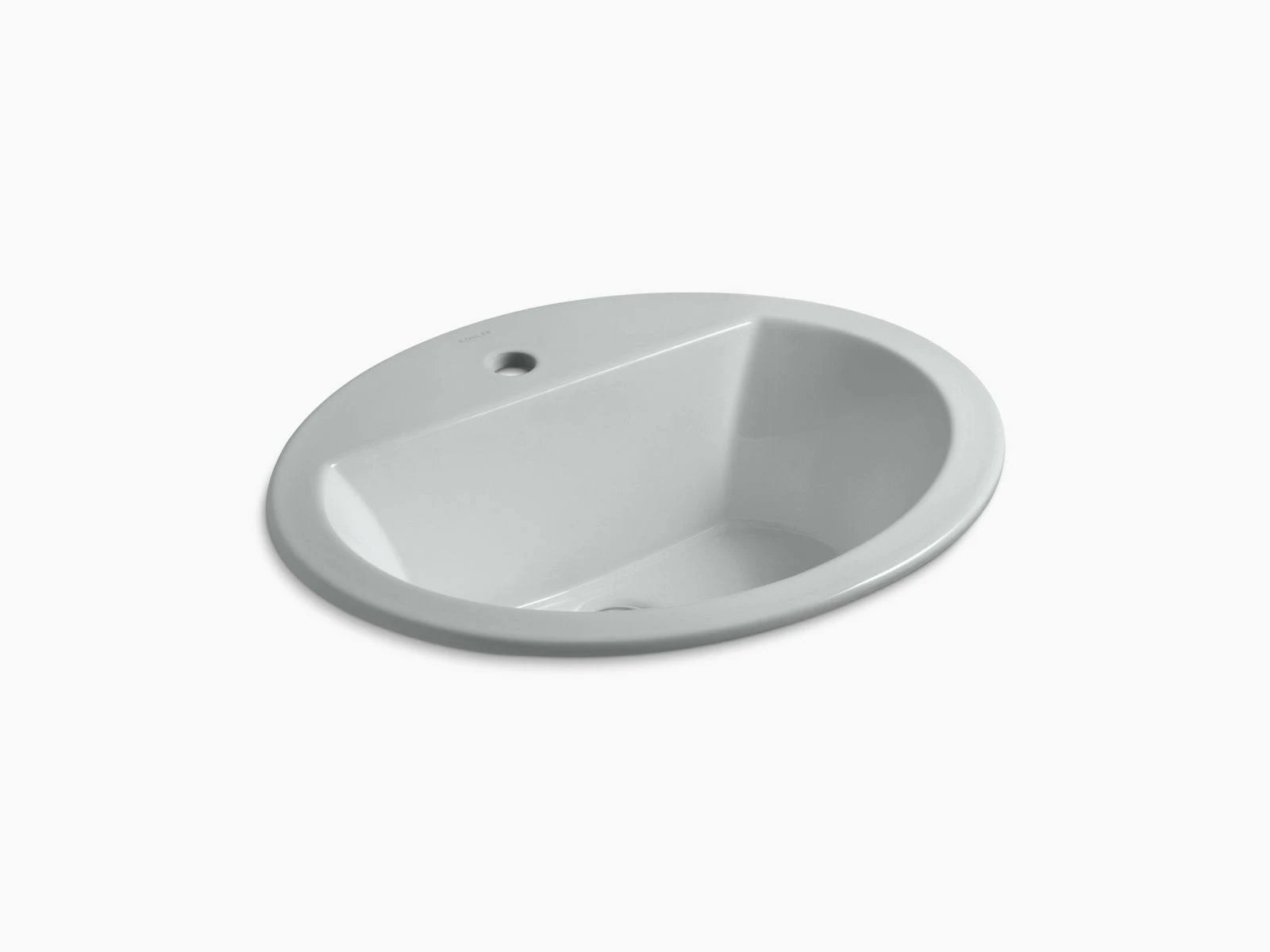 Kohler 2699-1-95 Bryant Oval Drop-In Bathroom Sink with Single Faucet Hole - Ice Grey