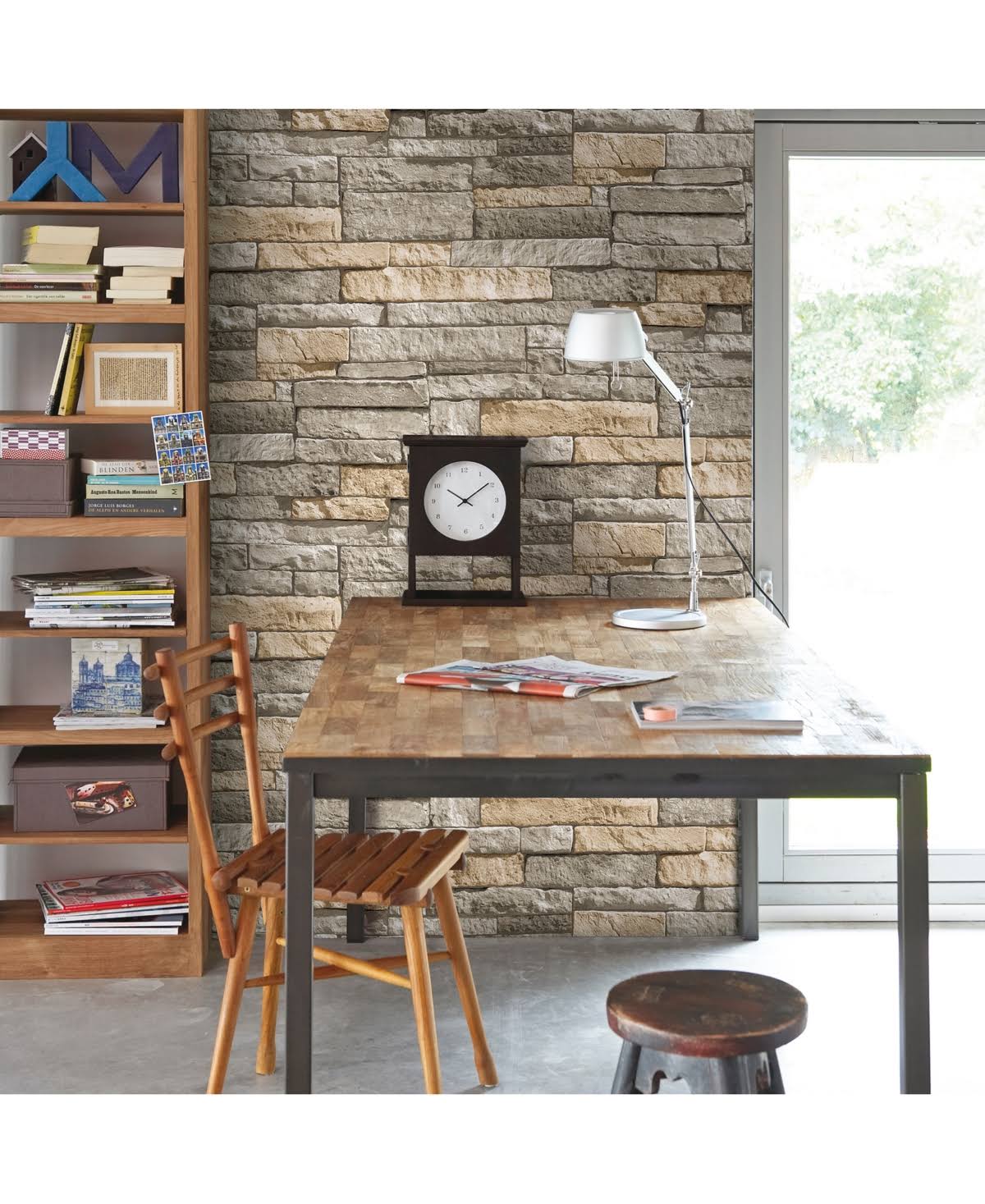 Graham and Brown Wallpaper, Ledgestone Grey