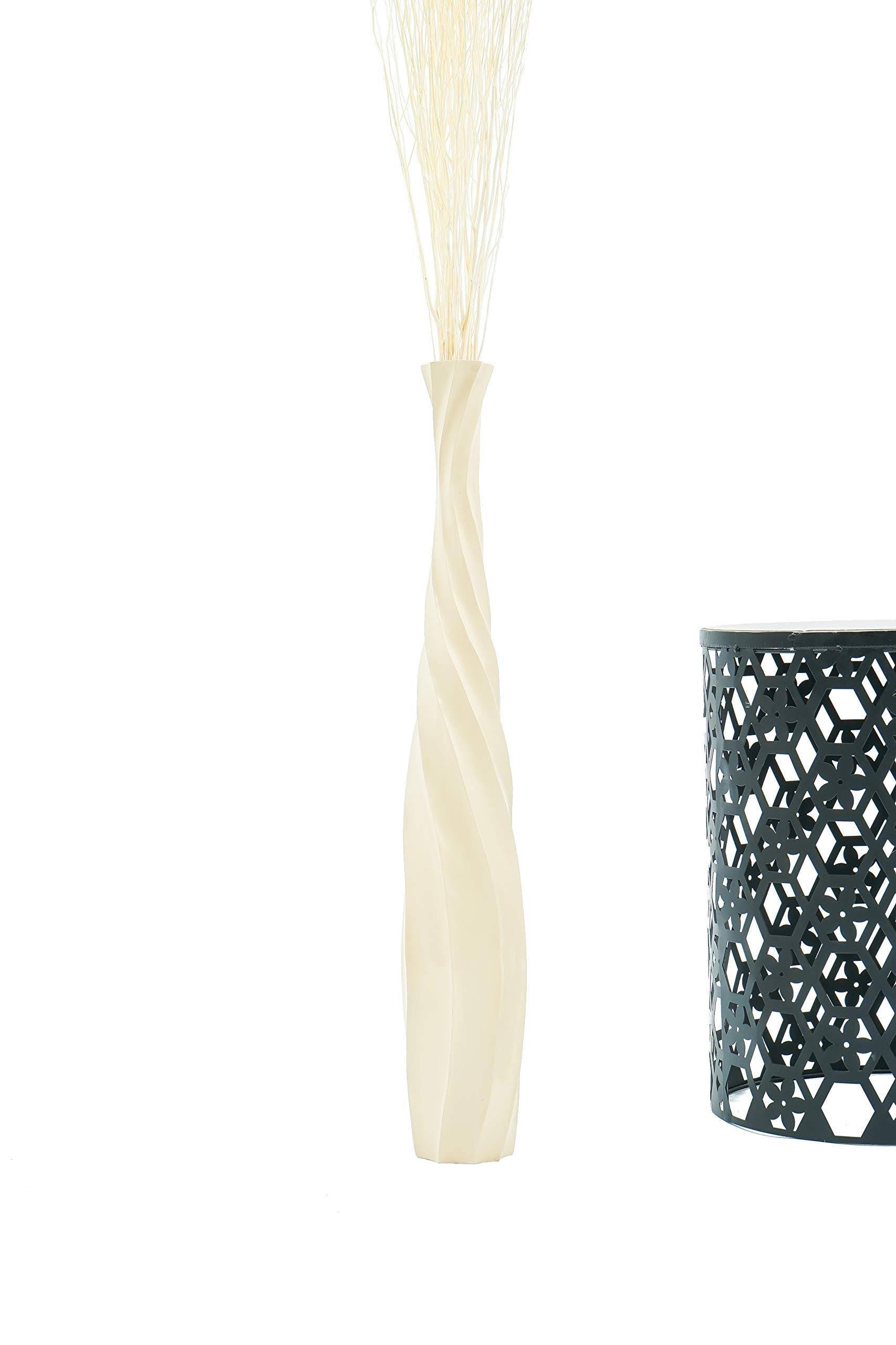Mango Cream Wood Floor Flower Vase