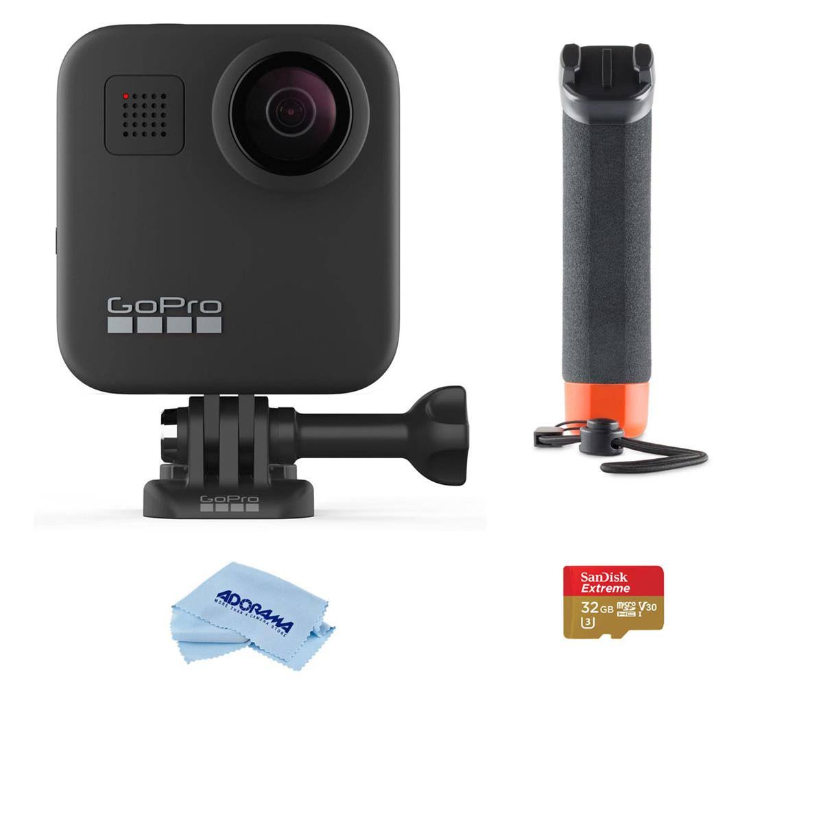 GoPro Max 360 Action Camera with Floating Hand Grip Handler, 32GB microSDHC Card CHDHZ-201 A