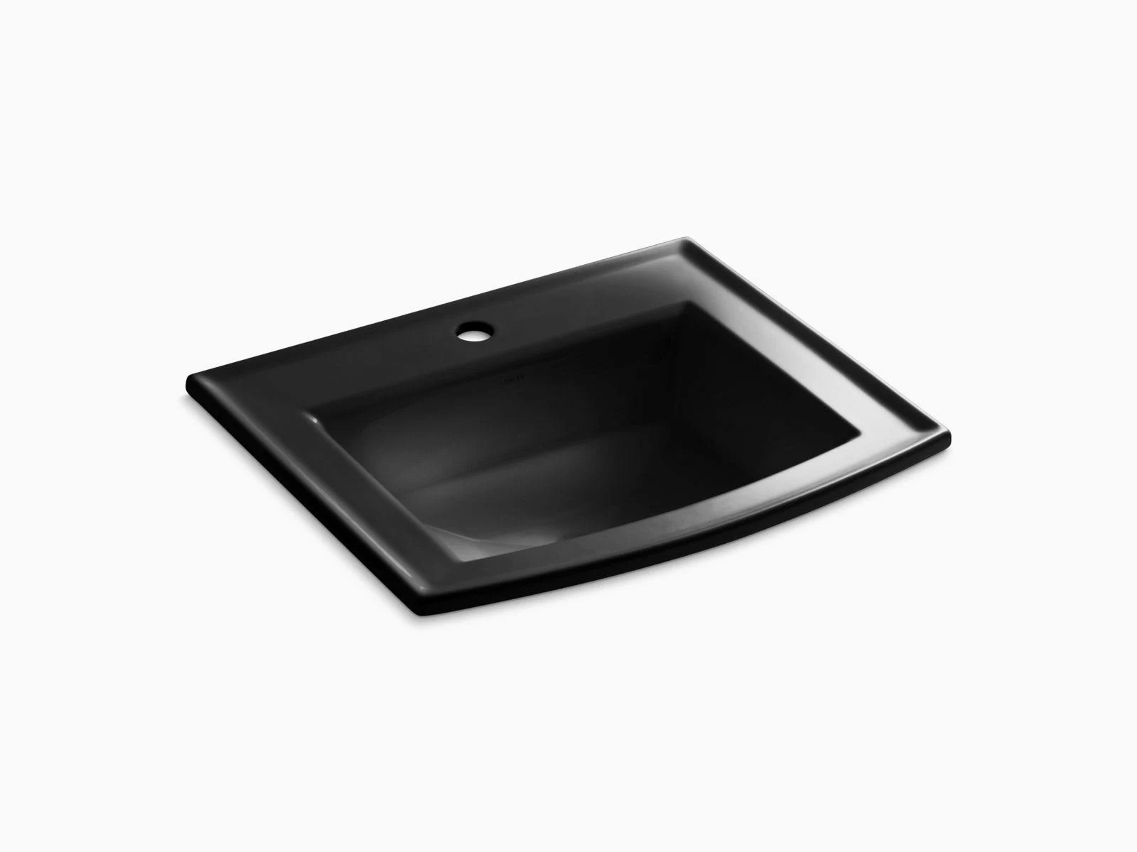 Kohler K-2356-1-7 Archer Drop-In Bathroom Sink with Single Faucet Hole - Black