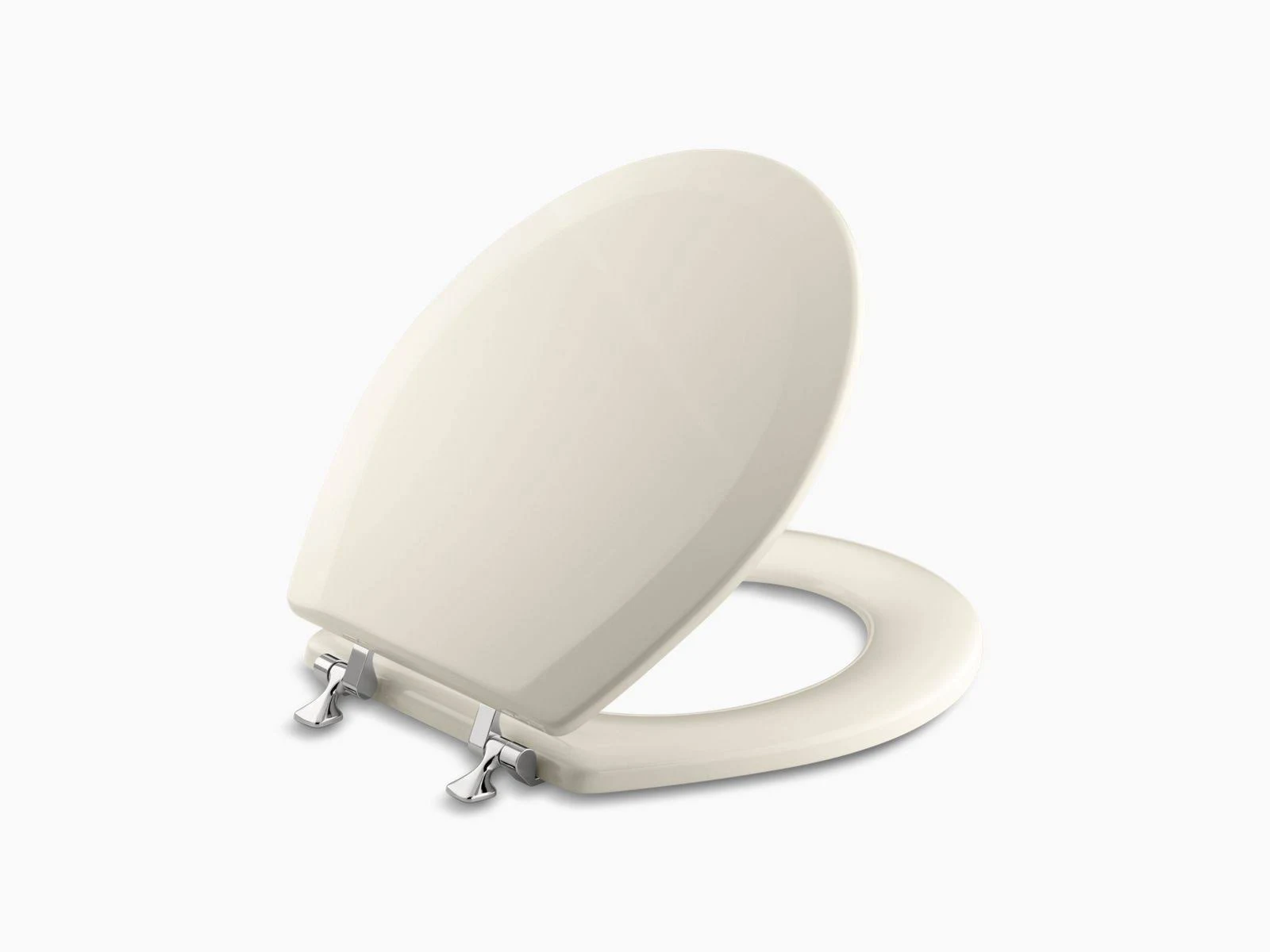 Kohler 4726-T-47 Triko Round-Front Toilet Seat with Polished Chrome Hinges - Almond
