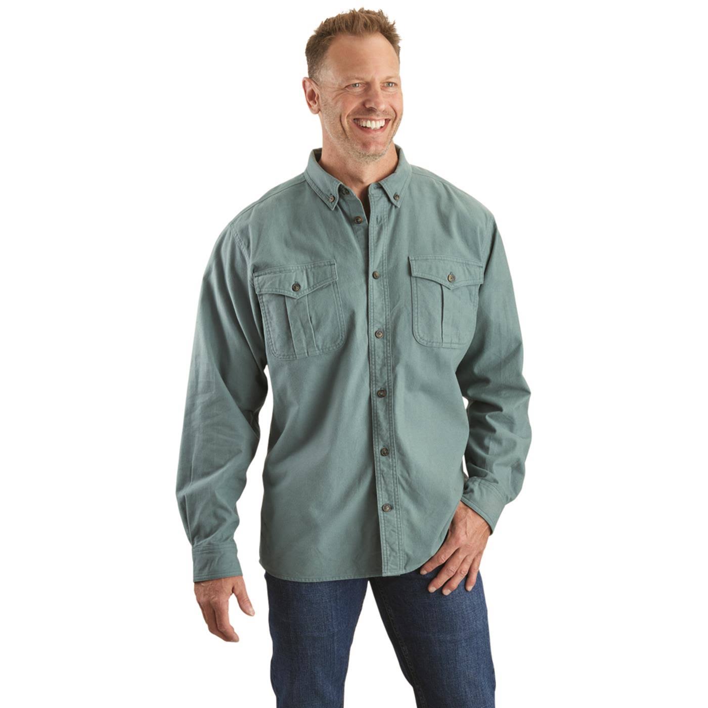 Guide Gear Men&s Cotton Chamois Shirt, Male, 3XL, Pine