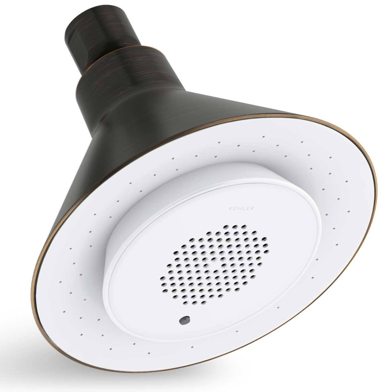 Kohler K-9245-E-2BZ 2.0 GPM Moxie Showerhead and Wireless Speaker, Oil-Rubbed Bronze