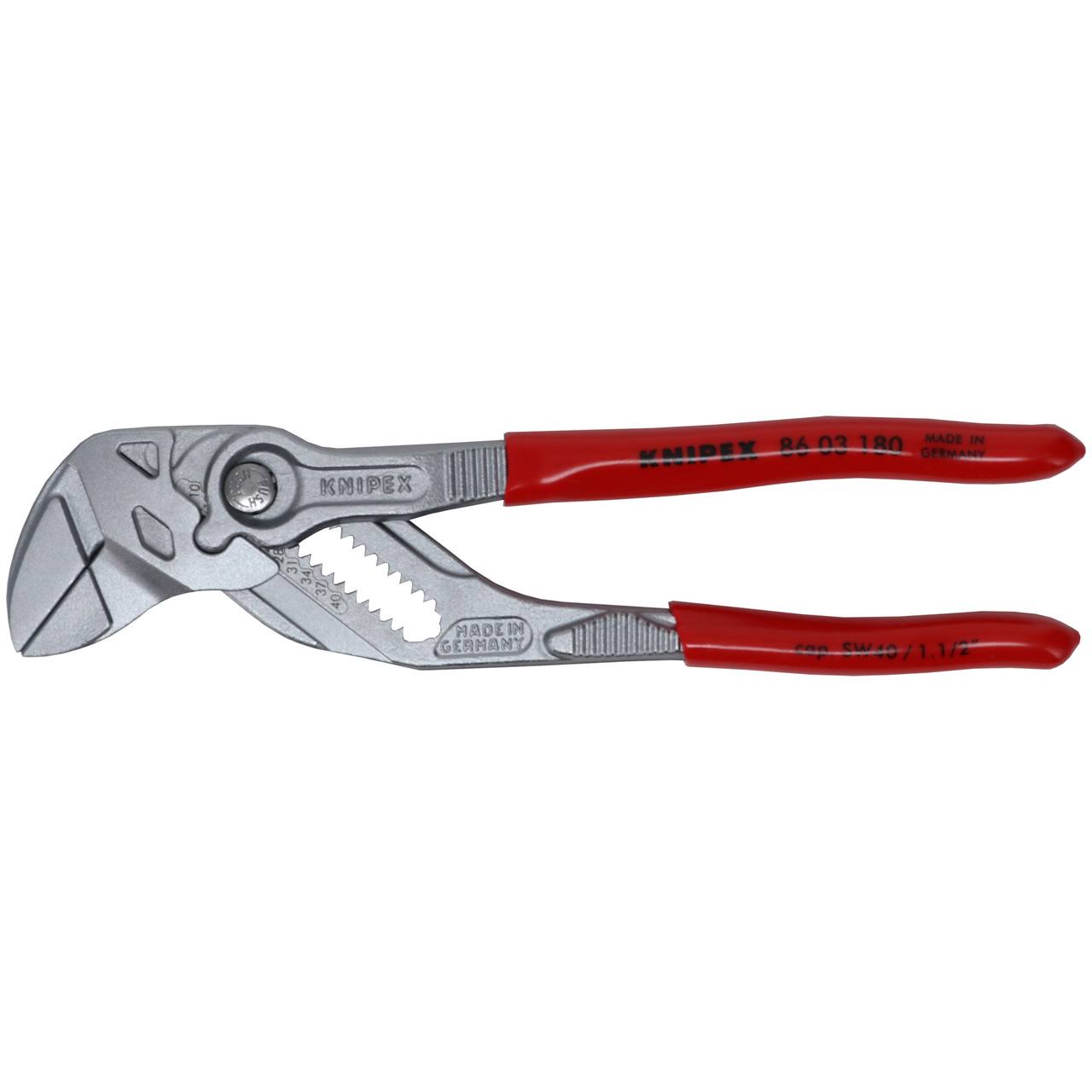Knipex 86 03 180 7-1/4x22 Straight Smooth Jaw Heavy-Duty Wrench and Pliers