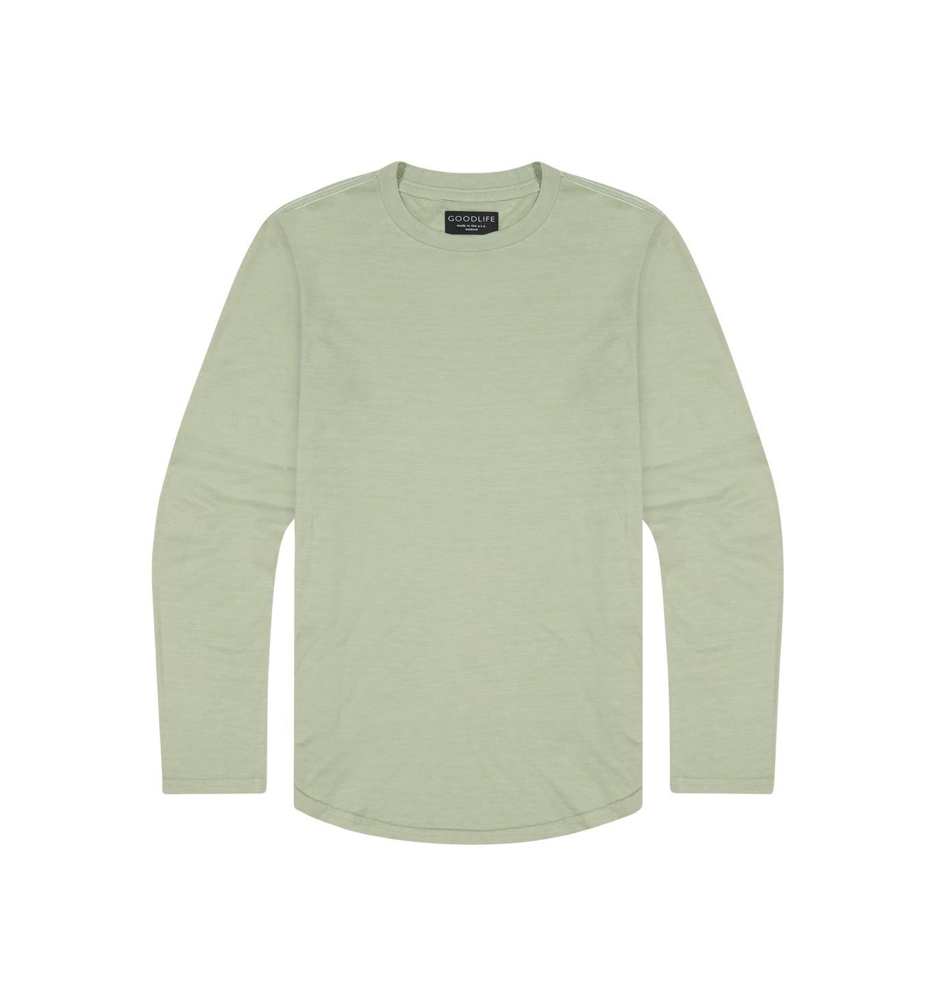 Goodlife Tri-Blend L/S Scallop Crewneck T-Shirt | Seagrass