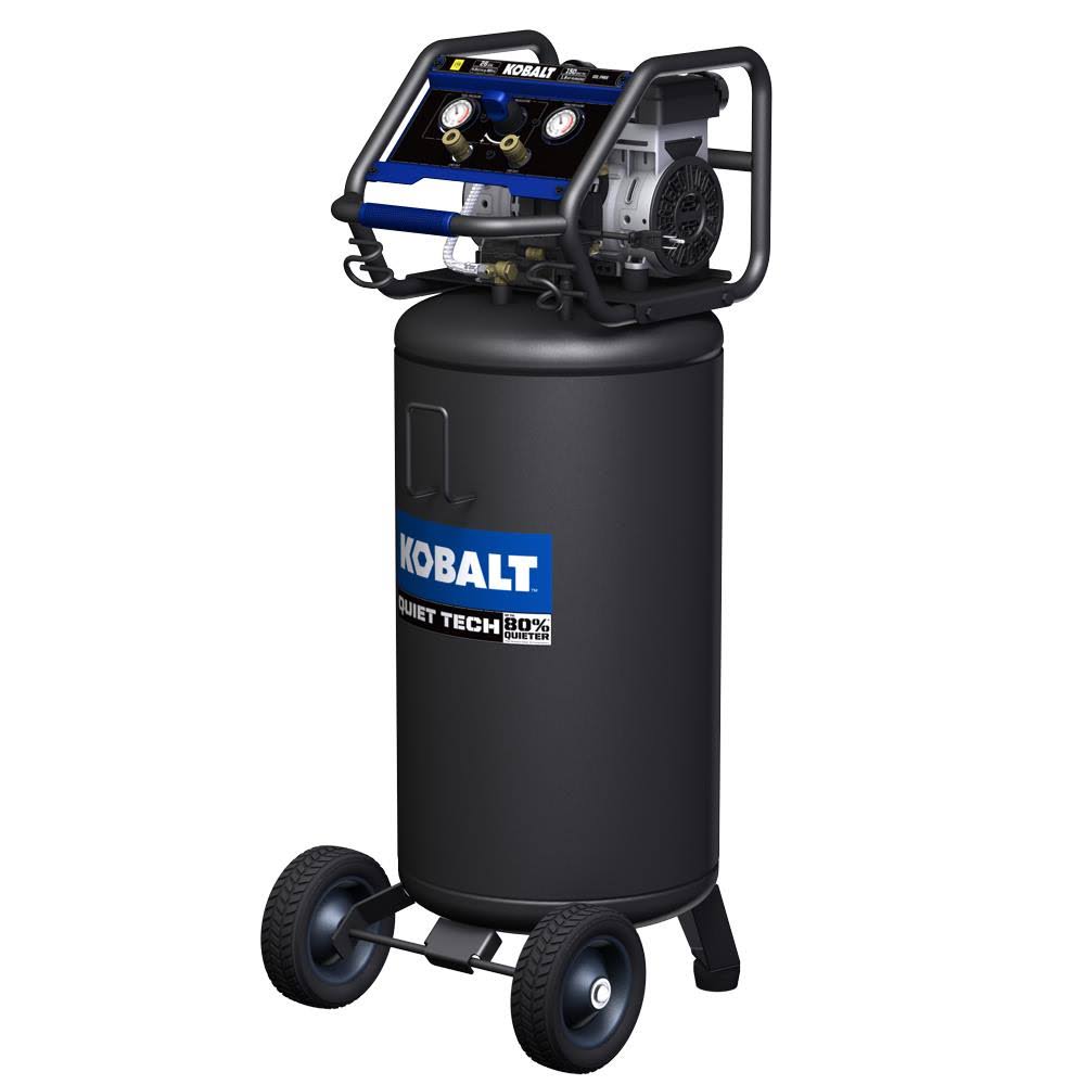 Kobalt Quiet Tech 26-Gallon Single Stage Portable Electric Vertical Air Compressor 3332644