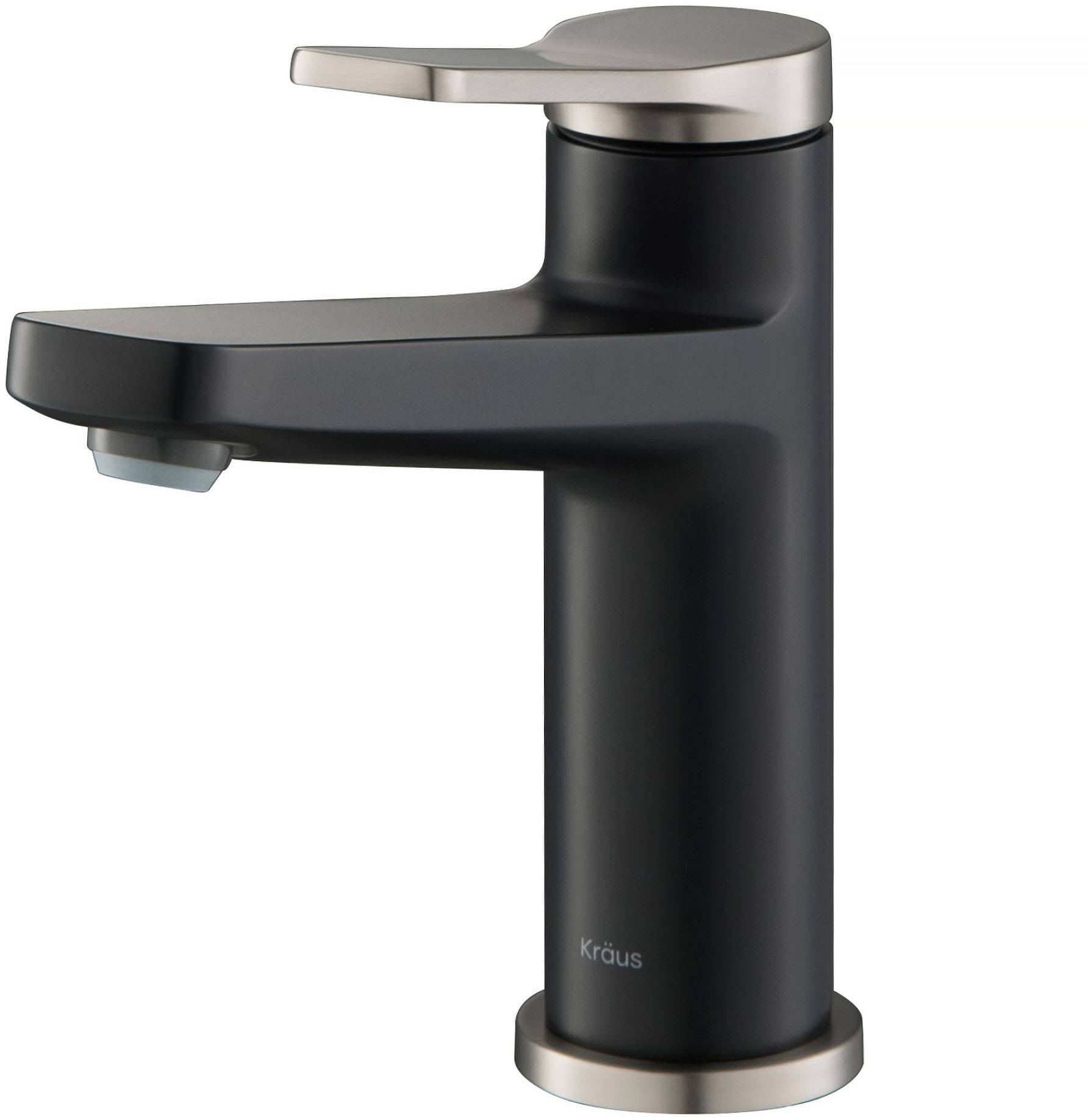 Kraus KBF-1401SFSMB Indy Single Handle Bathroom Faucet Spot Free - Stainless Steel u0026 Matte Black