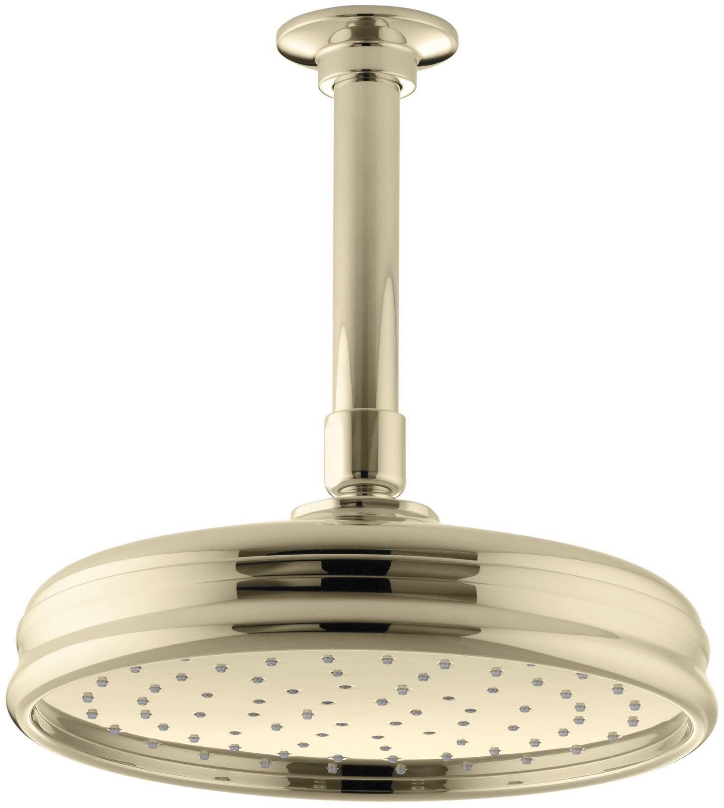 Kohler K-13692 Traditional 8x22 Round 2.5 GPM Rainhead with Katalyst air-induction Vibrant French Gold