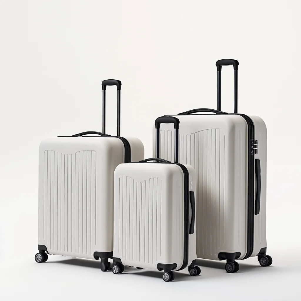 Sawanlai Travelling Luxury 3 Piece set Suitcase Vertical Line Series Durable Lightweight PC Hard Shell Trolley Luggage Set with TSA Lock