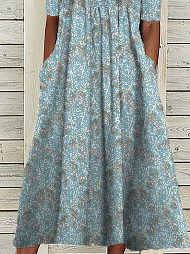 Casual Loose  Floral Vacation Dress