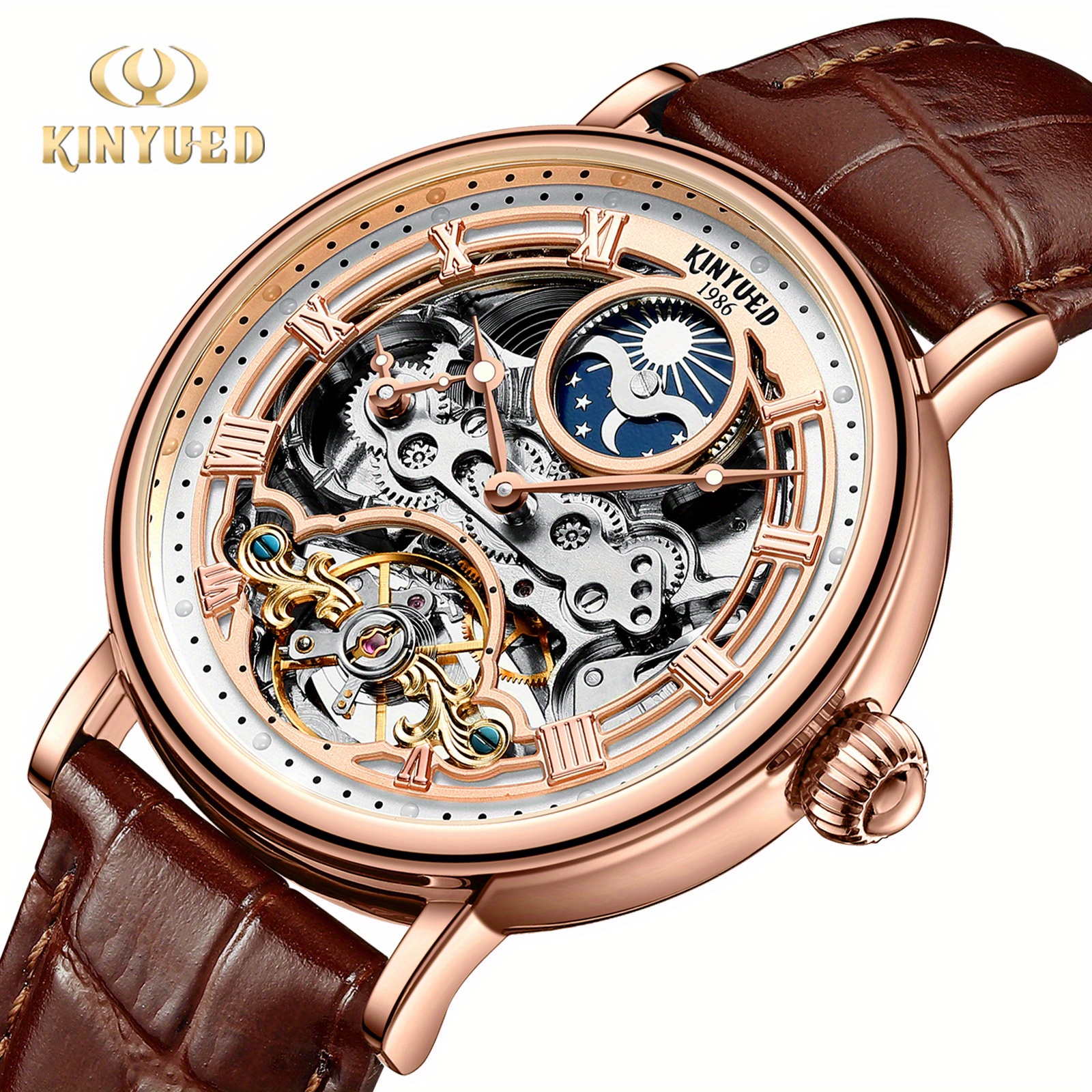 Luxury Men's Double-sided Hollow Automatic Mechanical Watch Luminous Waterproof Flying Wheel Men's Watch