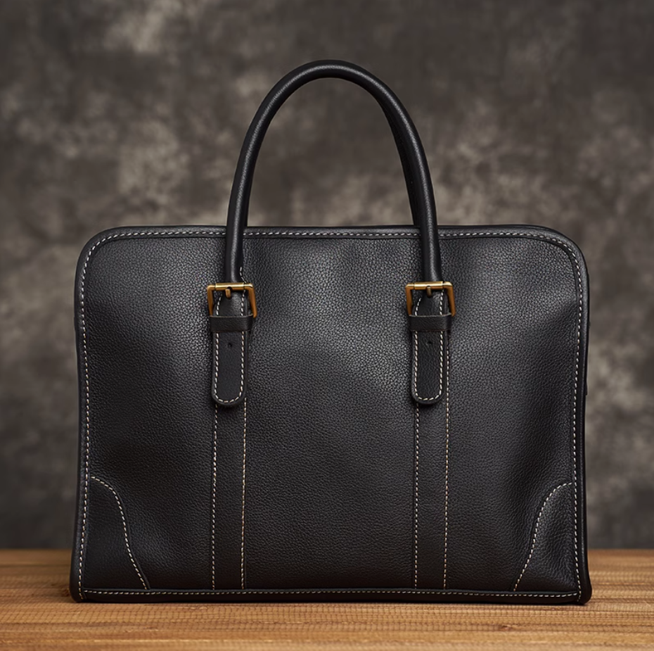 Men's Handbag Crossbody Briefcase Cowhide Computer Bag Genuine Leather Handmade Casual Business Workbag Crossbody Bag