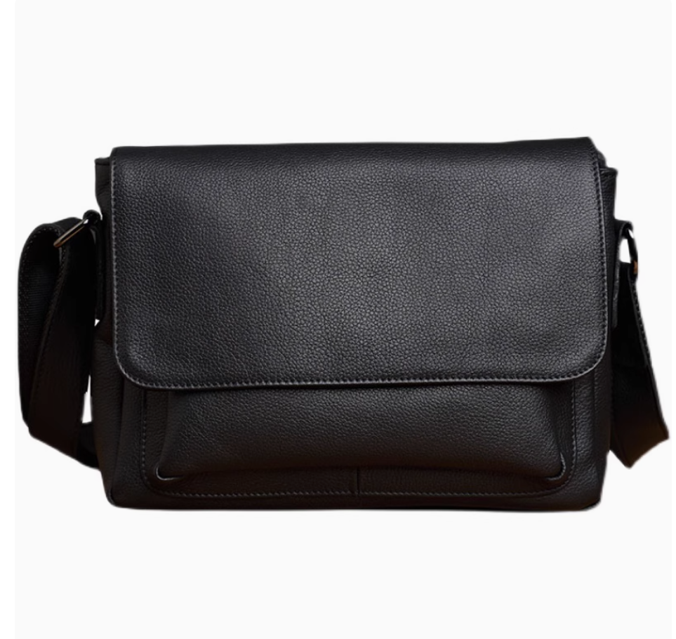 Original handmade leather shoulder bag men's simple crossbody bag cowhide small square bag retro cowhide bag