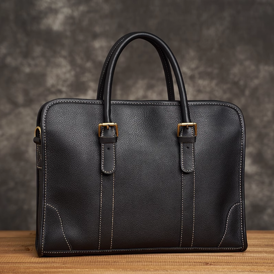 Men's Handbag Crossbody Briefcase Cowhide Computer Bag Genuine Leather Handmade Casual Business Workbag Crossbody Bag