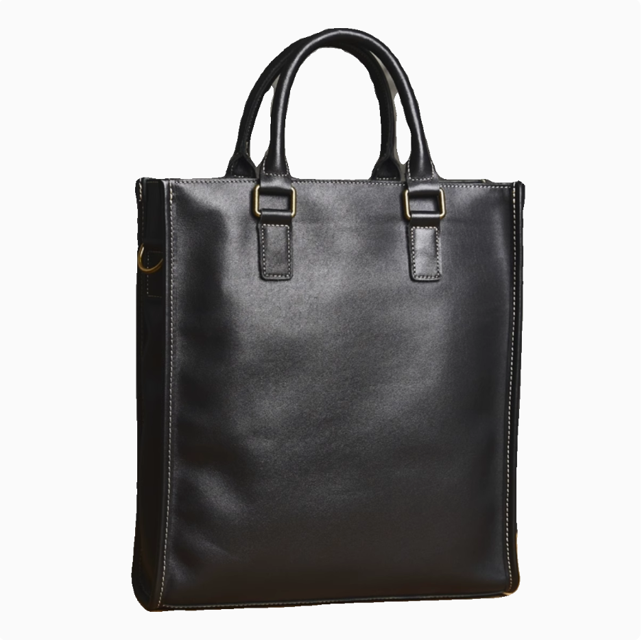 Men's cowhide senior sense of briefcase leather casual business commuting handbag large capacity computer bag file bag