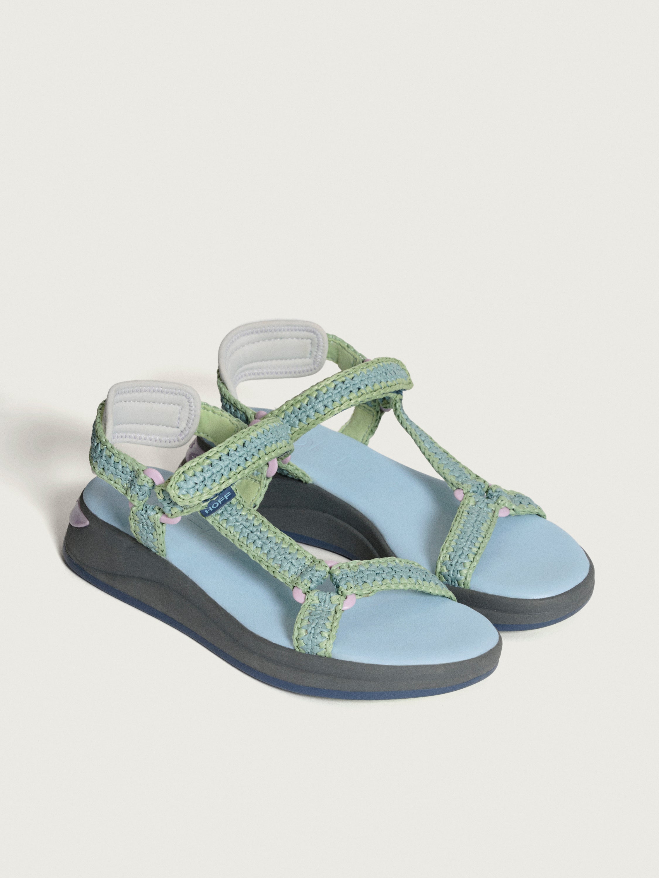 SANDAL ISLAND RAFFIA BLUE