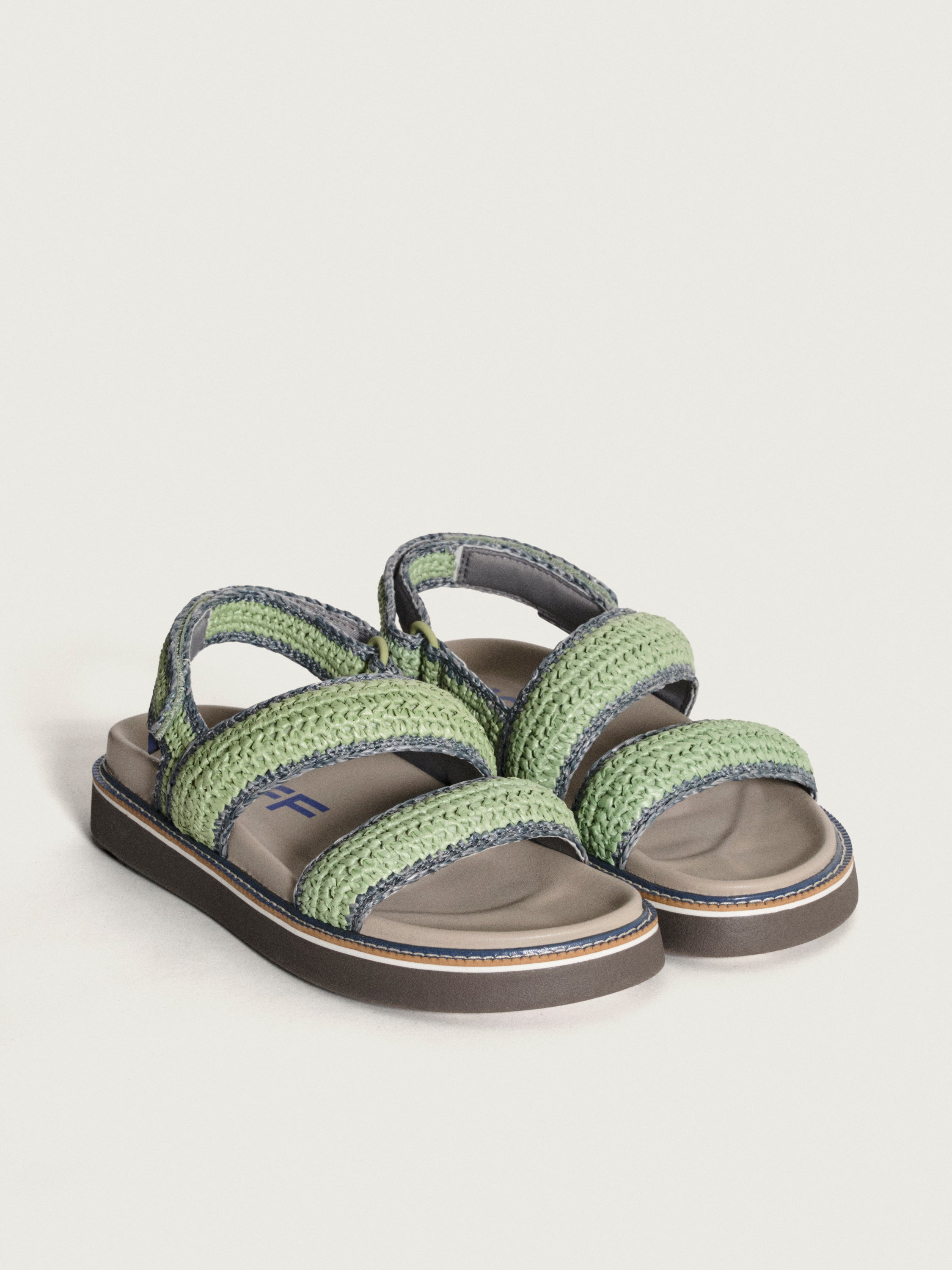 SANDAL ROAD RAFFIA AQUAMARINE