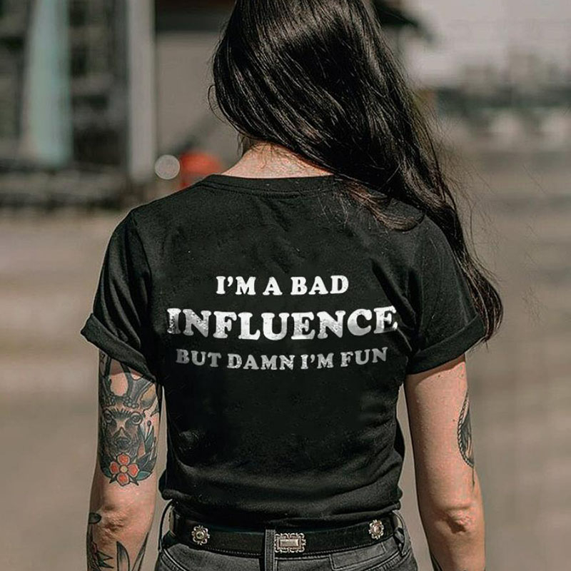 Round Neck Ladies Versatile Print T-Shirt