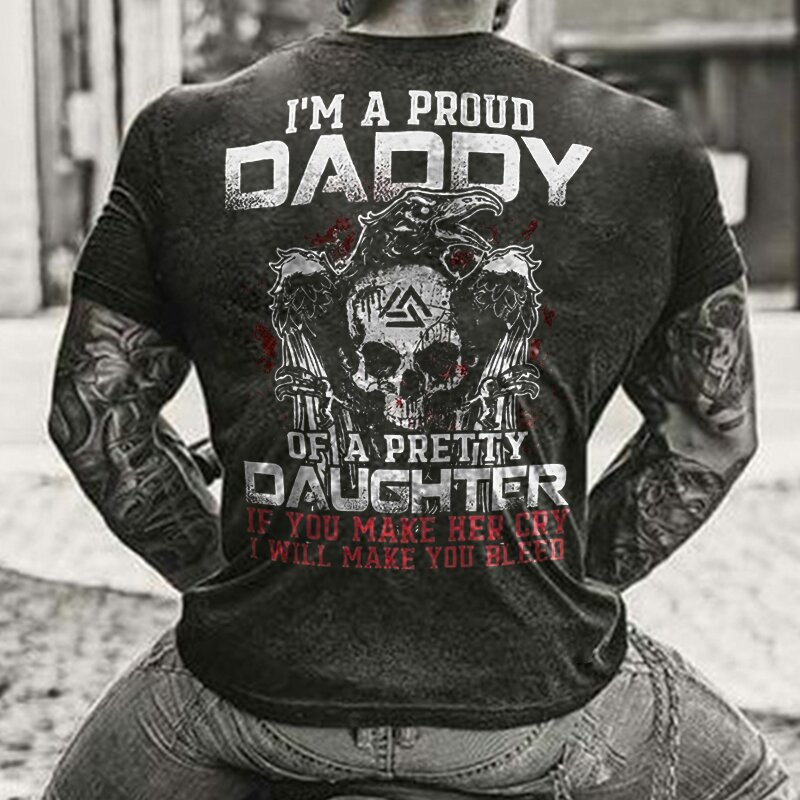 Fashion Crow Skull Print Casual Men's Short Sleeve T-Shirt