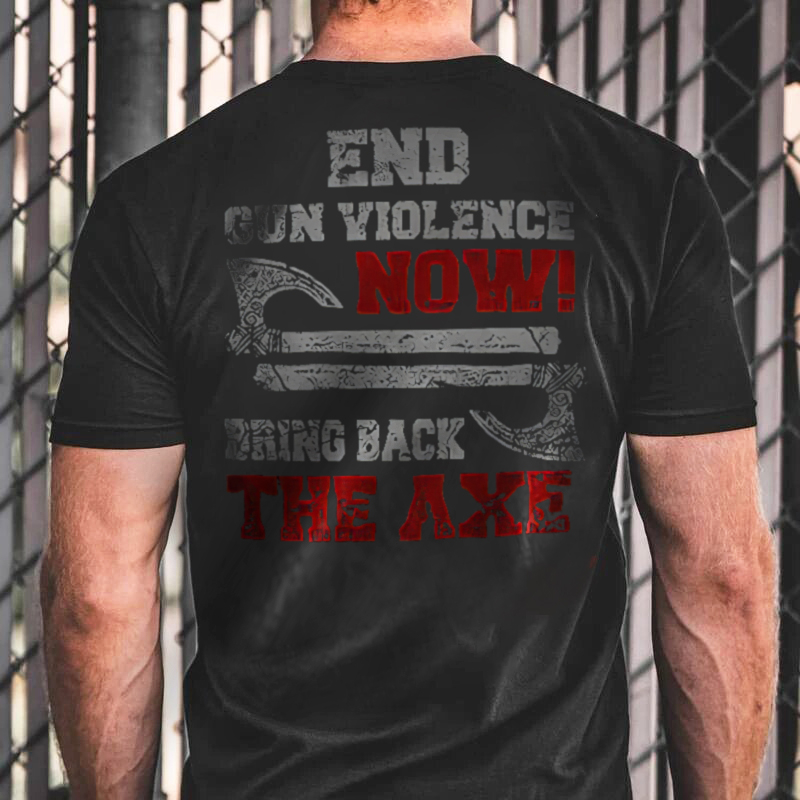 Fashion Tomahawk Print Men's Casual Short Sleeve T-Shirt