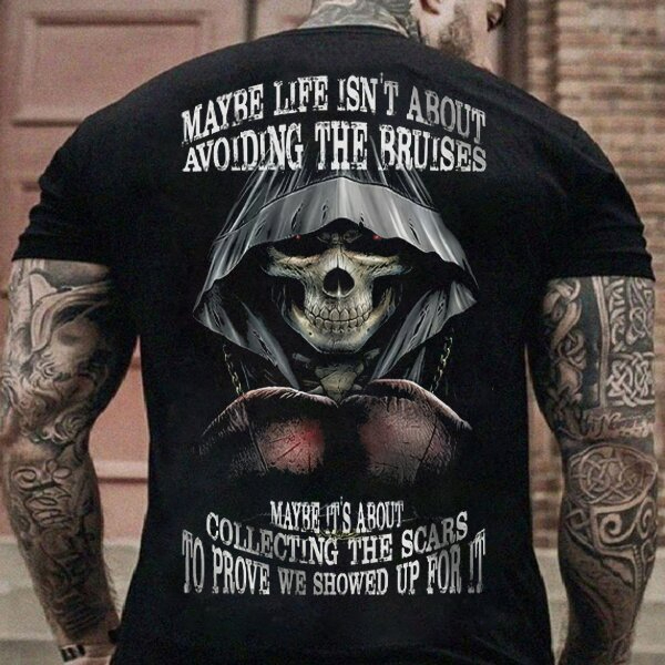 Fashion cape skull print casual men's short-sleeved T-shirt