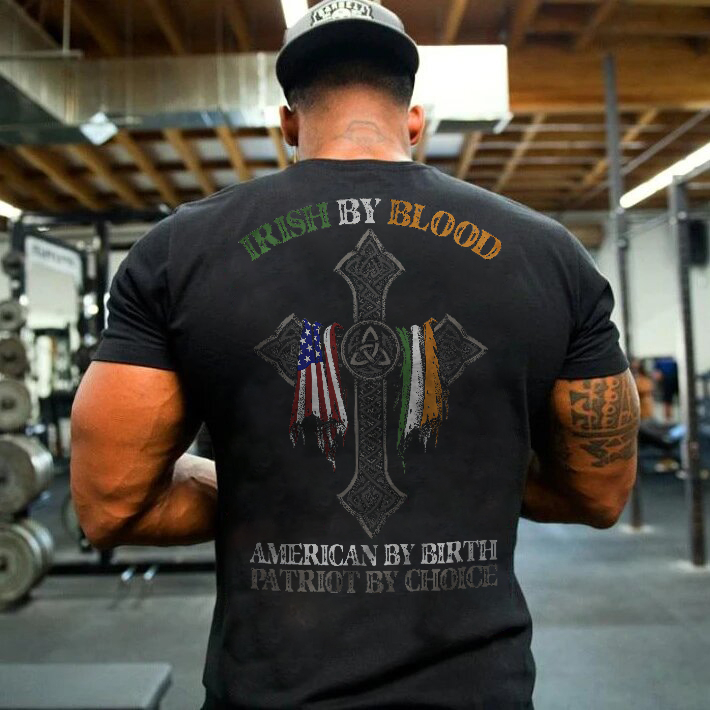 Casual cross print men's short-sleeved T-shirt