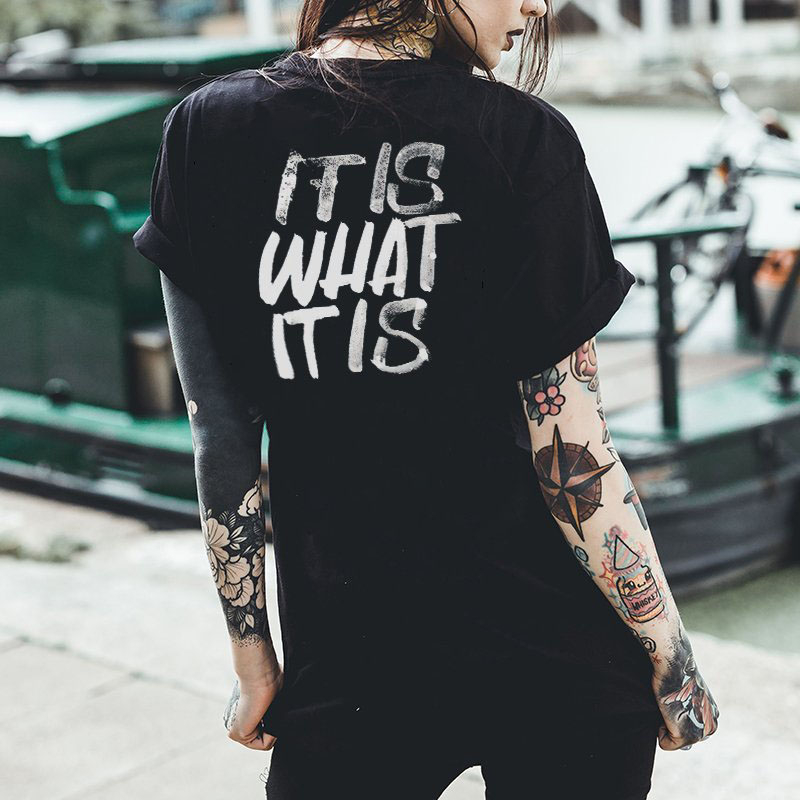 It Is What It Is Letter Print Women's T-Shirt
