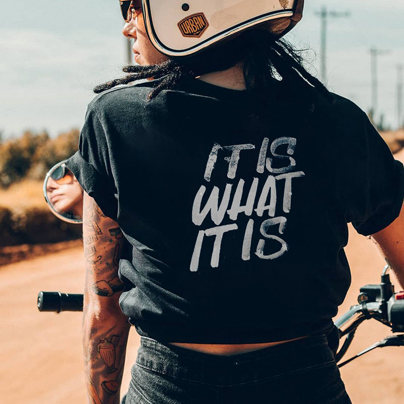 It Is What It Is Letter Print Women's T-Shirt
