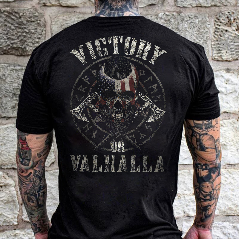 Casual victory printed men's short-sleeved T-shirt